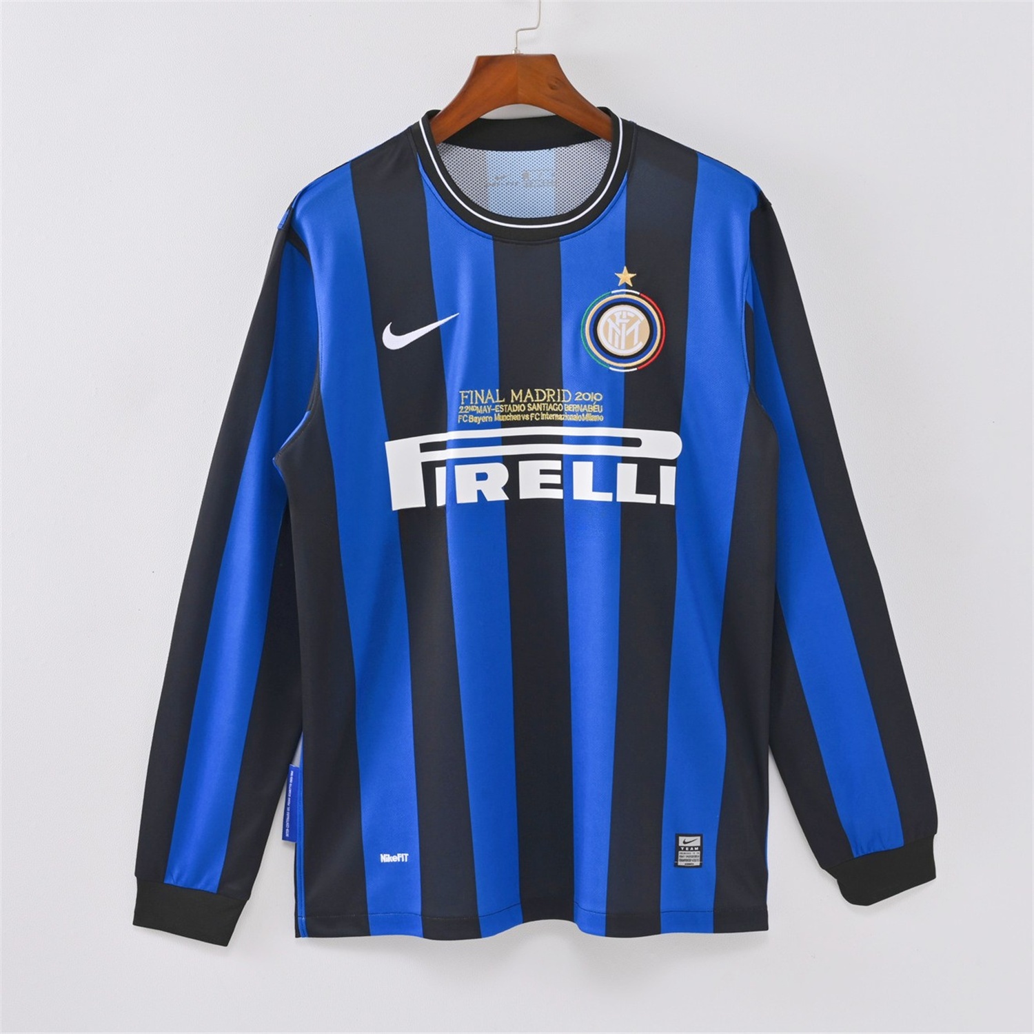 Retro Inter Milan 09-10 Home Long Sleeves Jersey - Champions League Final - ReplicasJersey