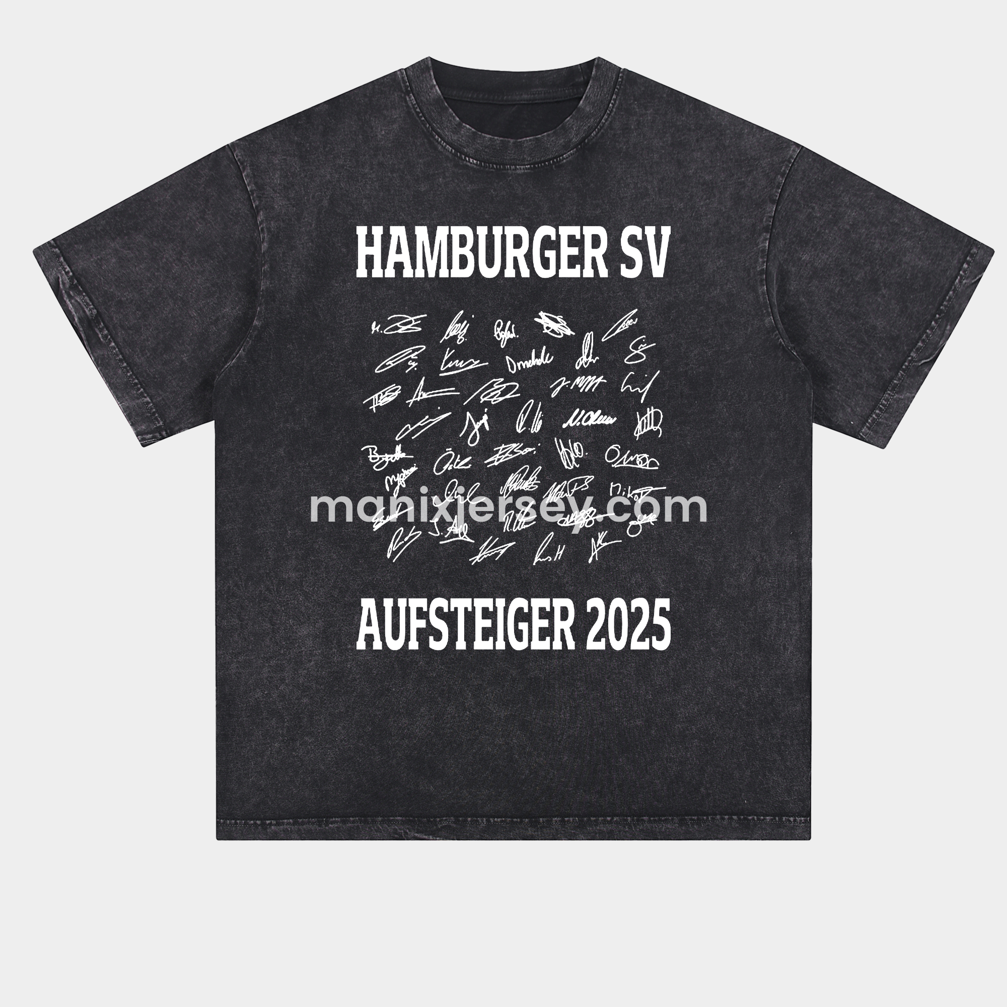 Hamburger SV AUFSTIEG 2025 Team Signatures Oversized Washed T-Shirt - ReplicasJersey