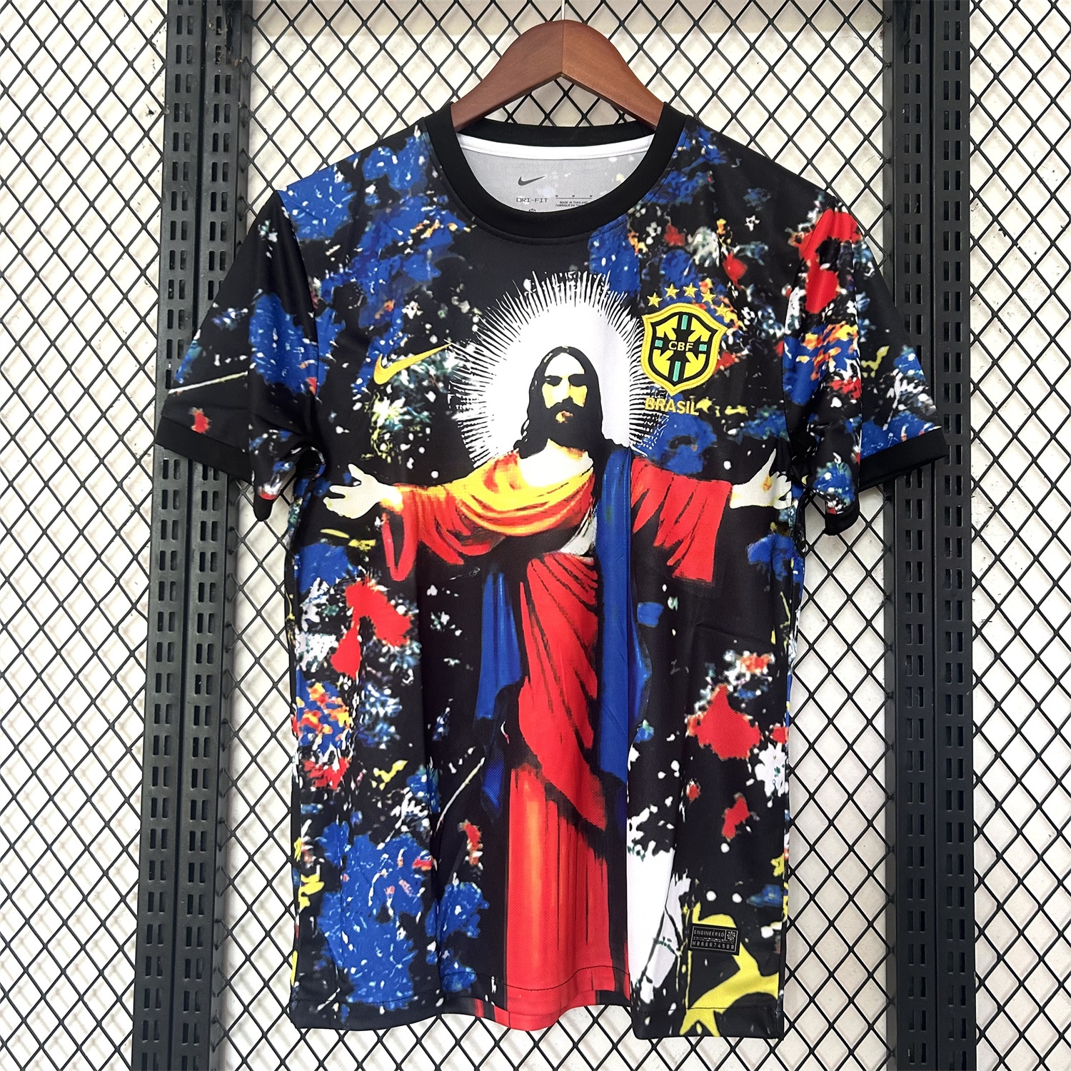 Brazil 25-26 Colorful Jesus Statue Special Colorful Graffiti Jersey - Fans Version - ReplicasJersey