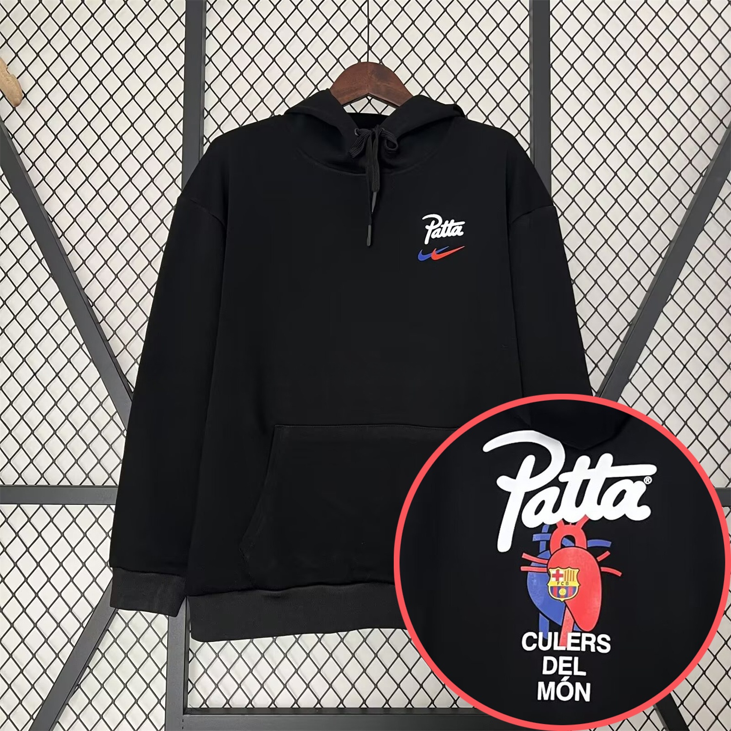 B.A.R.S.A x Patta 25-26 Black Unisex Pullover Hoodie - ReplicasJersey