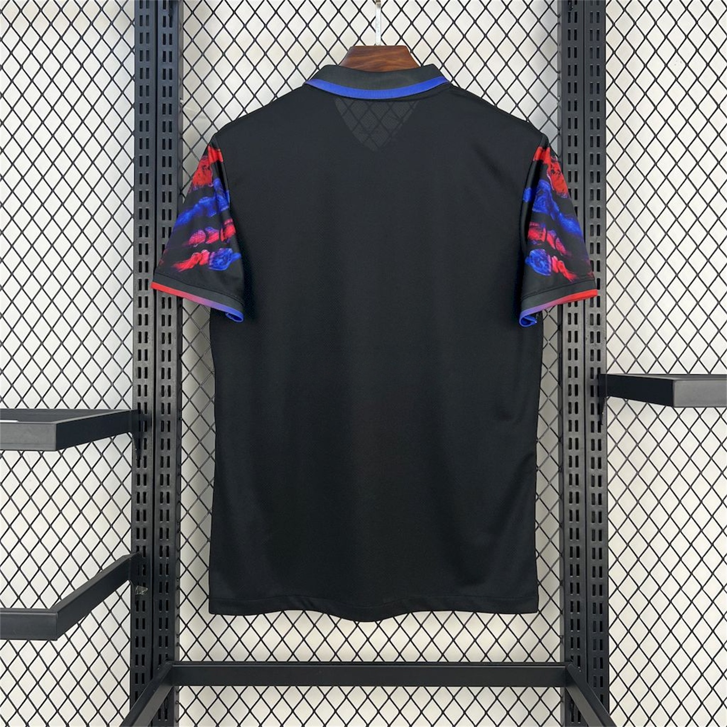 B.A.R.S.A 25-26 Red & Blue Palm Black Jersey - Fans Version - ReplicasJersey