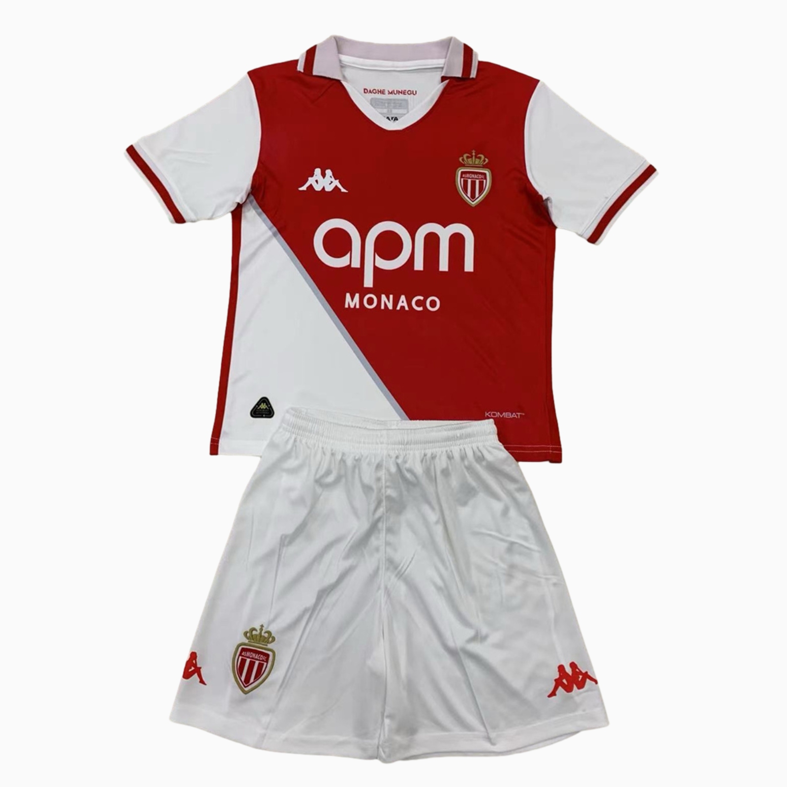 AS Monaco 24-25 Home Men's Adult Jersey Set - Fans Version - ReplicasJersey
