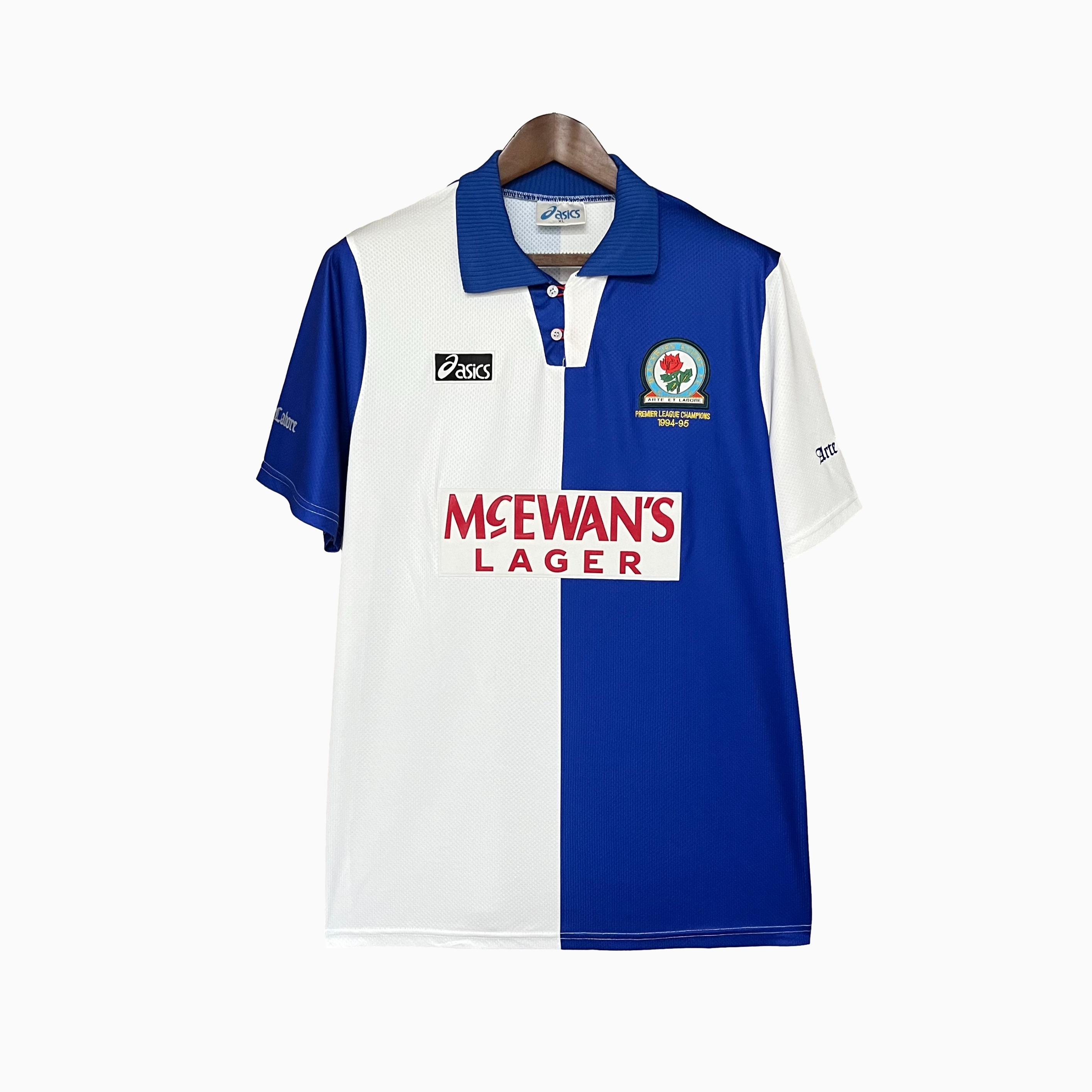 Retro Blackburn Rovers 1994-95 Home Stadium Jersey - ReplicasJersey