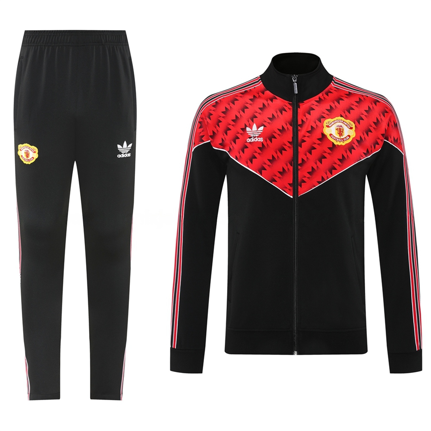 Manchester United 25-26 Bring Back 1991 Jacket Training Tracksuit - Black and Red - ReplicasJersey