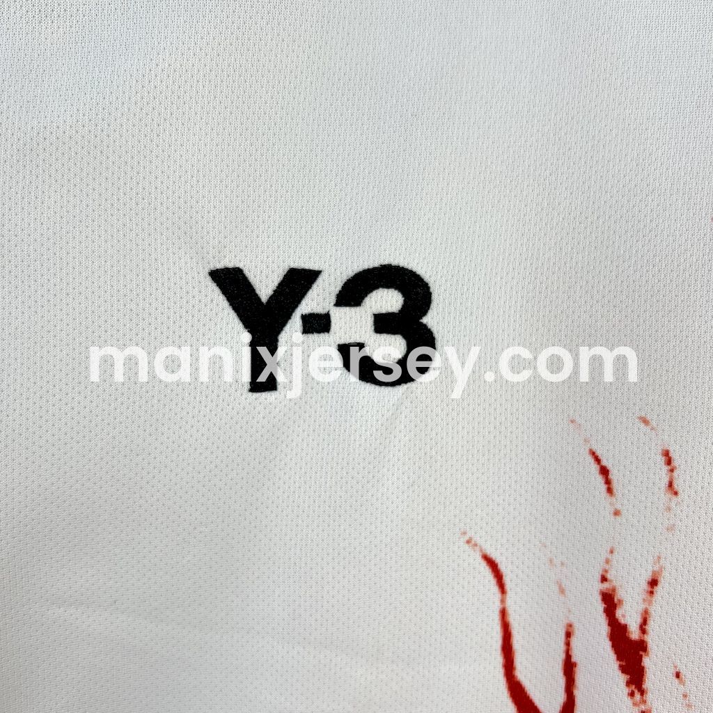 Japan 25-26 Y-3 Red Auspicious Cloud Pattern White Special Jersey - Fans Version - ReplicasJersey