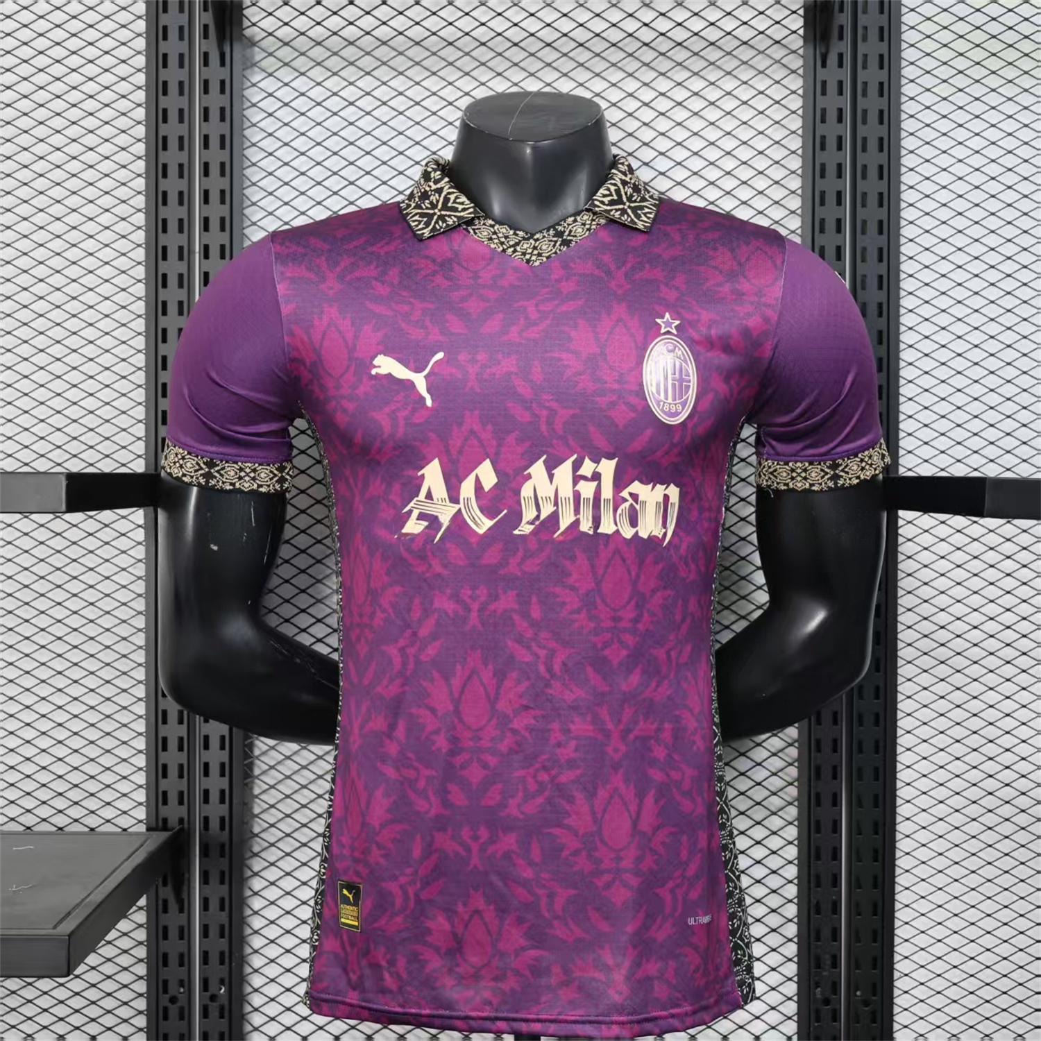 AC Milan 25-26 Team Name Advertisement Purple POLO Special Jersey - Player Version - ReplicasJersey