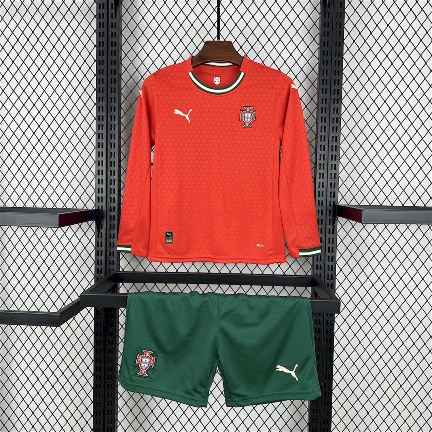 Portugal 2025-26 Home Long Sleeves Kids Kit - ReplicasJersey