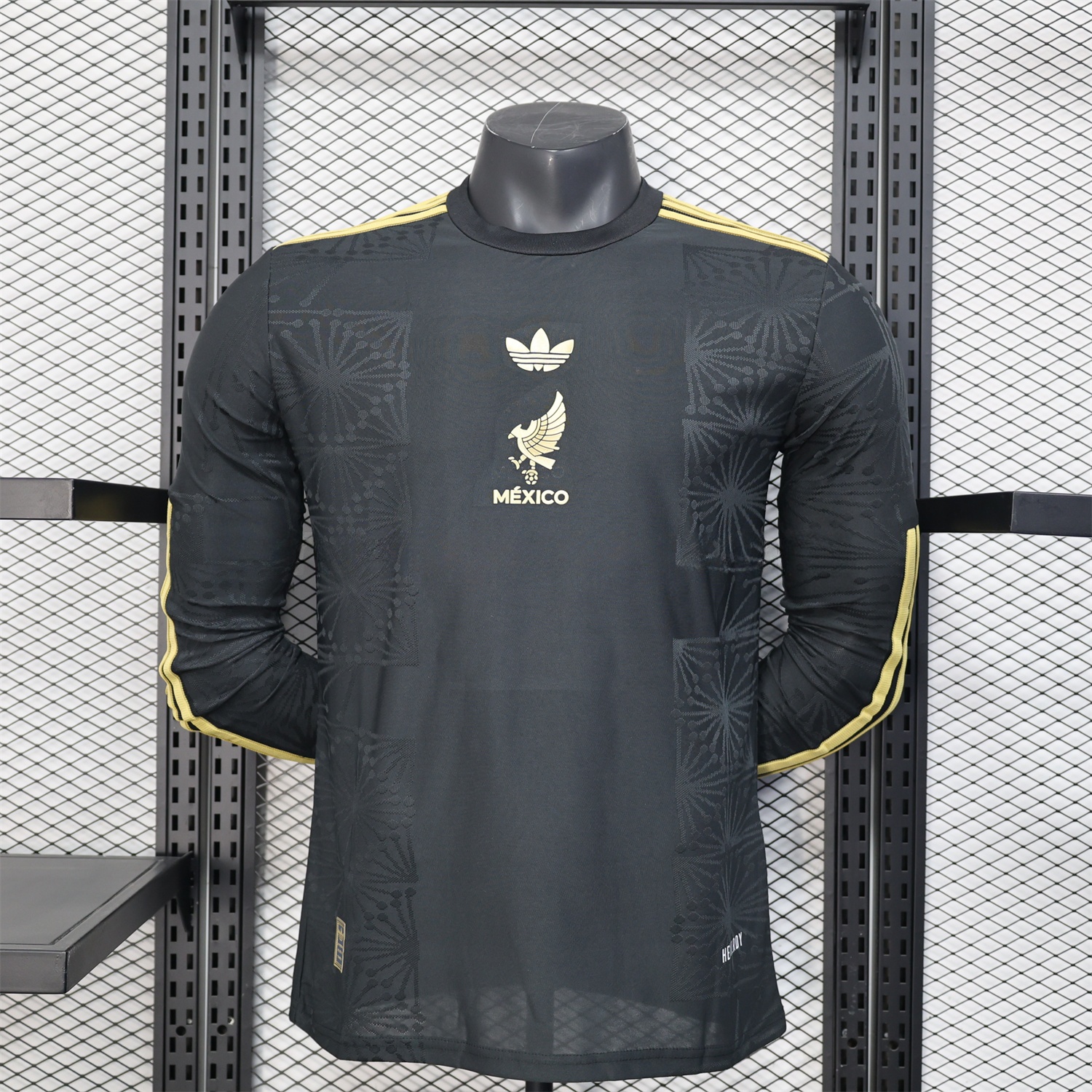 Mexico 2025 Gold Cup Black Long Sleeves Jersey - Player Version - ReplicasJersey