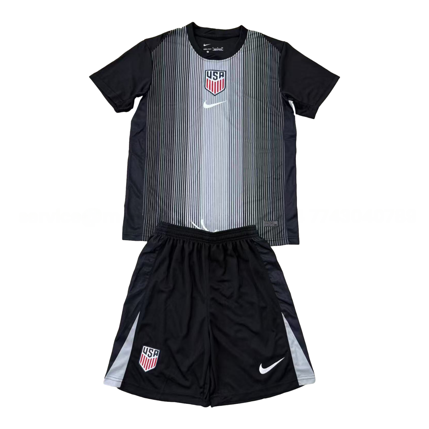United States USA 25-26 Black Goalkeeper Men's Adult Jersey Set - Fans Version - ReplicasJersey