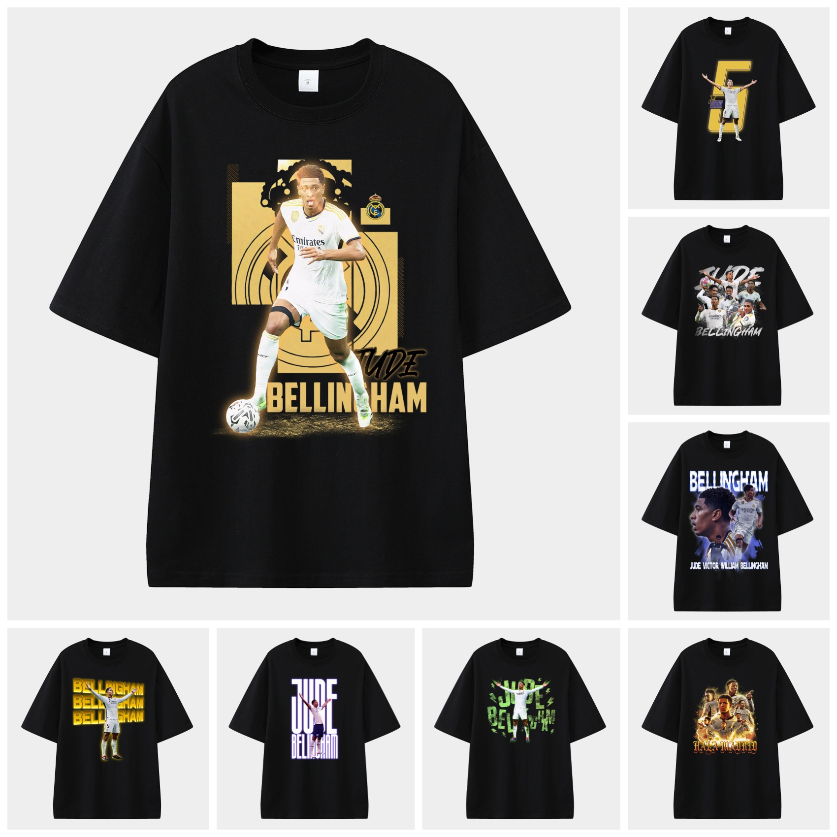 Bellingham Real Madrid England 24-25 25-26 Unisex Pure Cotton T-shirt - ReplicasJersey