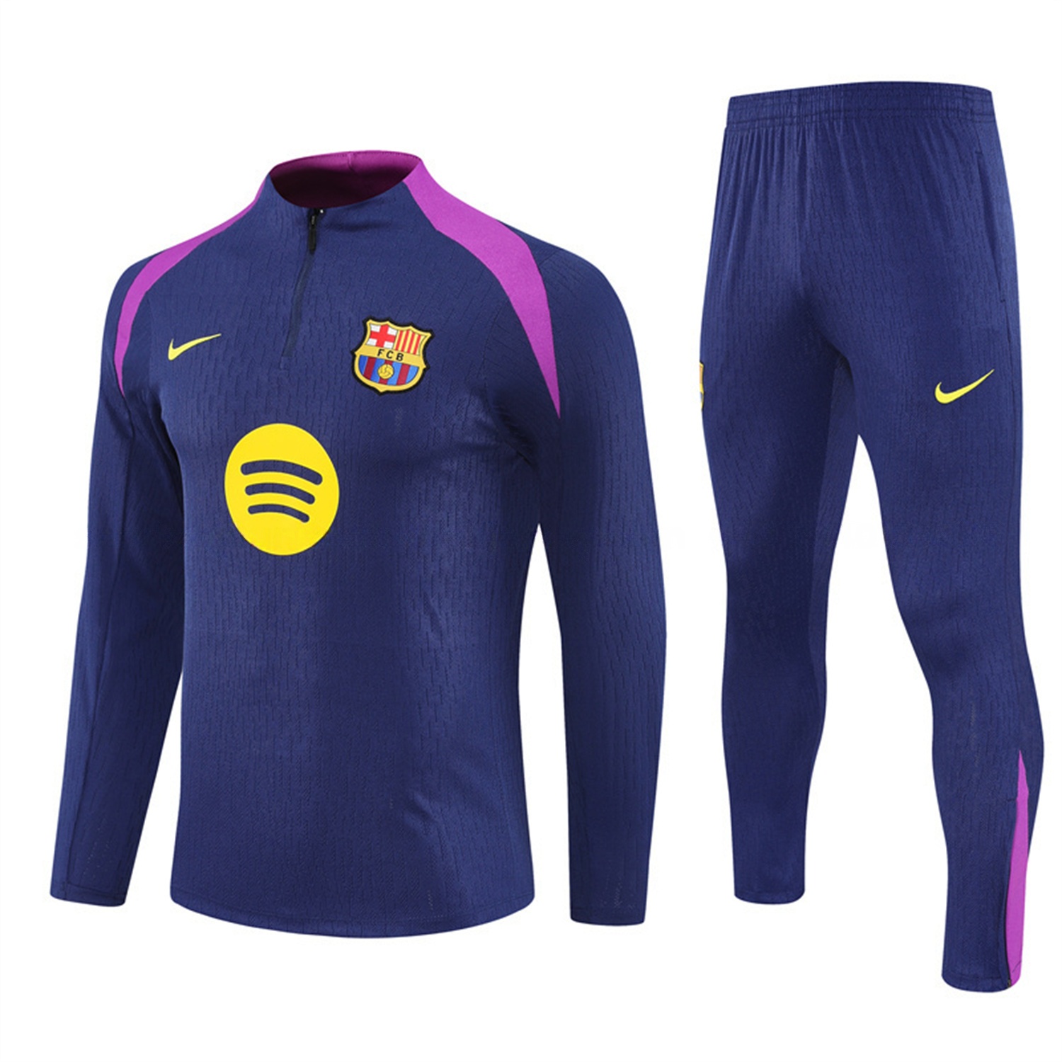 Barcelona 25-26 Long Sleeve Training Set - Royal Blue Top Yellow Sponsor & Royal Blue Pants - ReplicasJersey