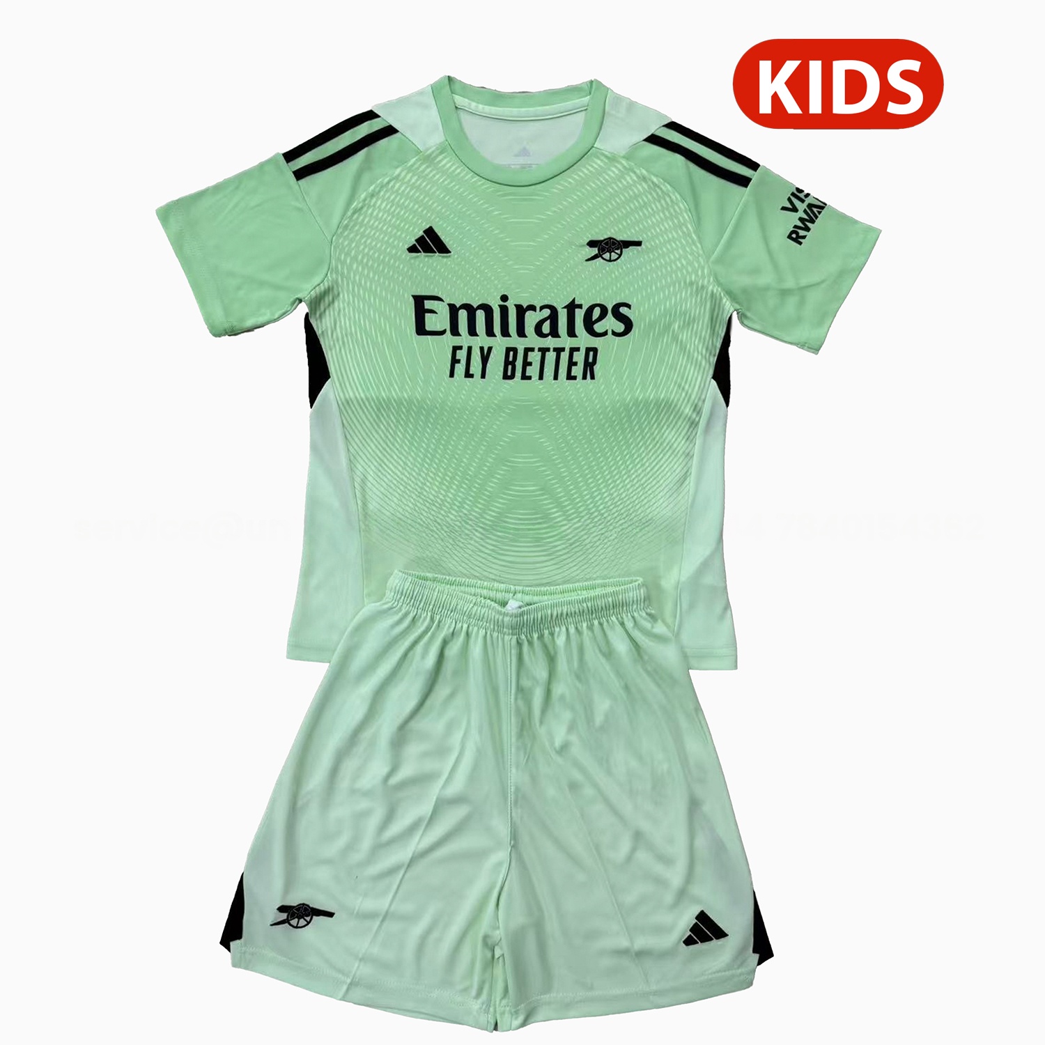 Arsenal 25-26 Light Green Goalkeeper Kids Kit - ReplicasJersey