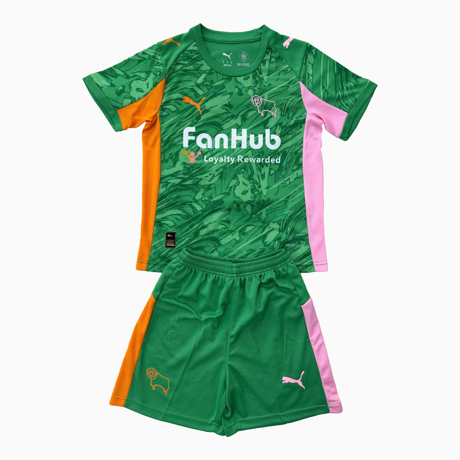 Derby County 25-26 Green Goalkeeper Men's Adult Jersey Set - Fans Version - ReplicasJersey