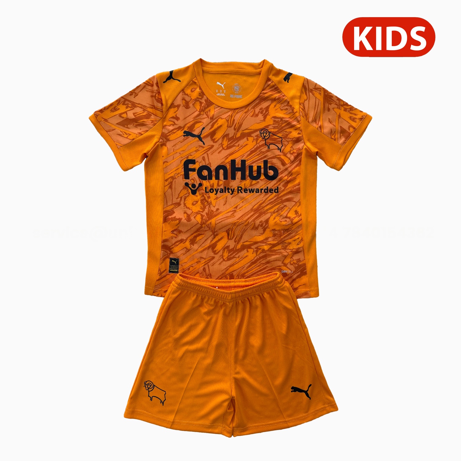Derby County 25-26 Orange Goalkeeper Kids Kit - ReplicasJersey