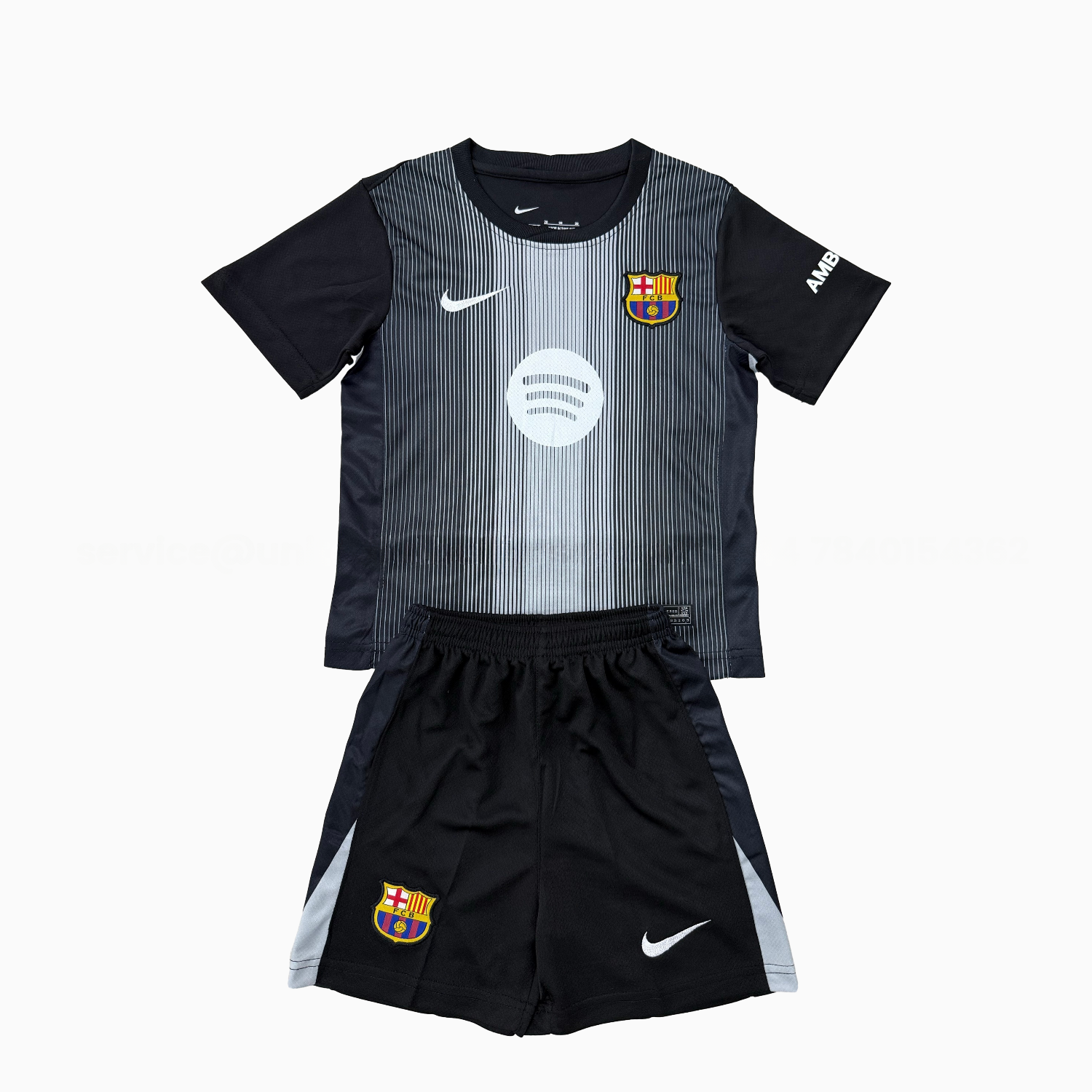 Barcelona 25-26 Black Goalkeeper Kids Kit - ReplicasJersey