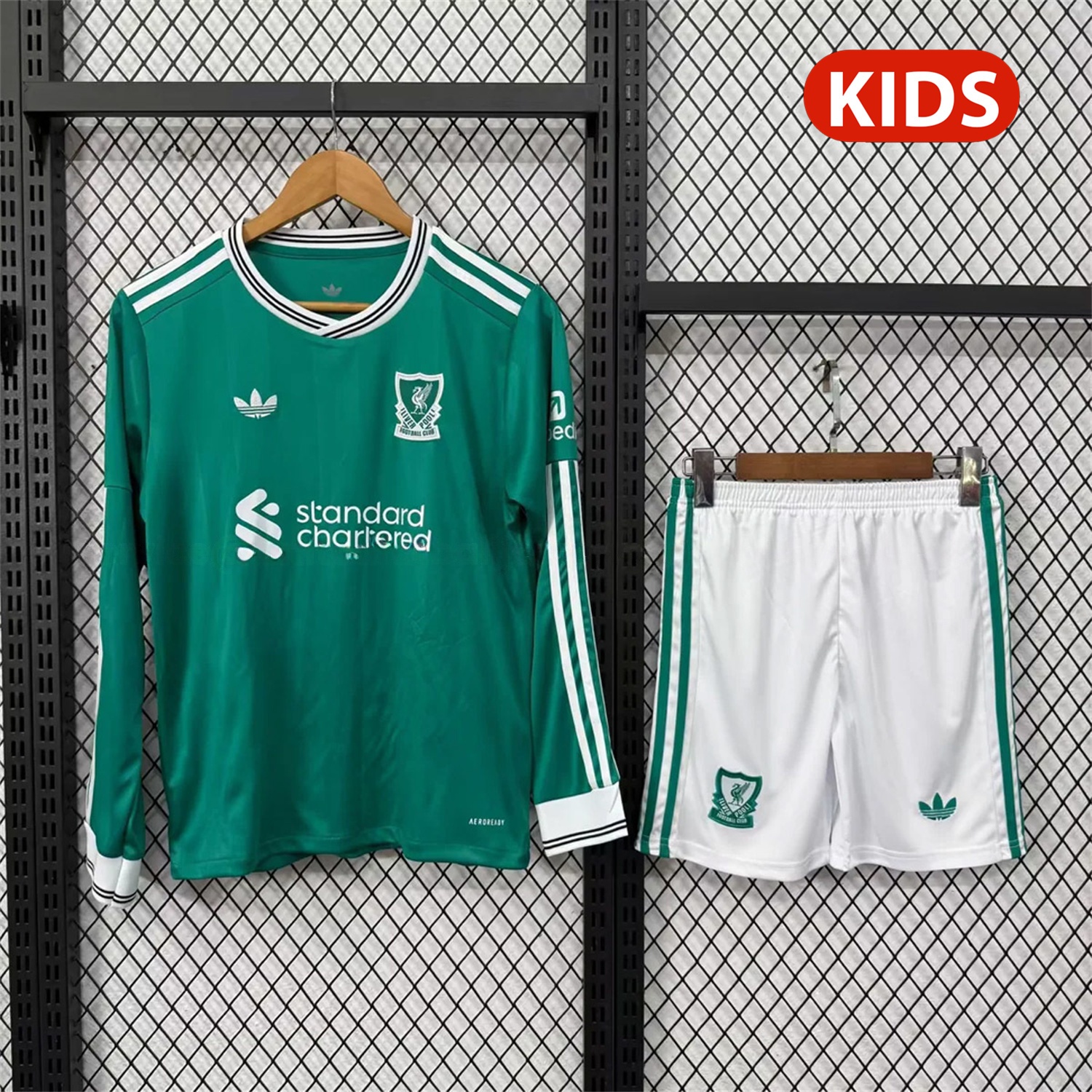 Liver.pool 25-26 Third Green Long Sleeves Kids Kit - ReplicasJersey