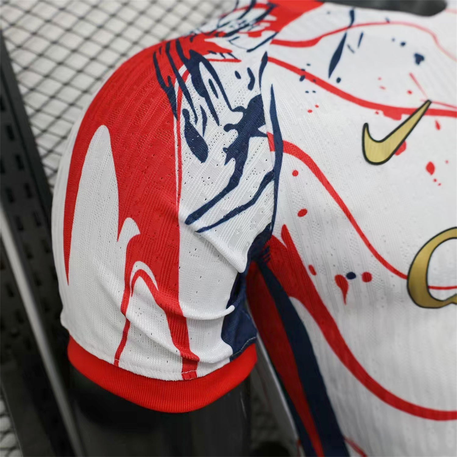 Paris Saint-Germain PSG 25-26 Red And Blue Lines White Special Jersey - Player Version - ReplicasJersey