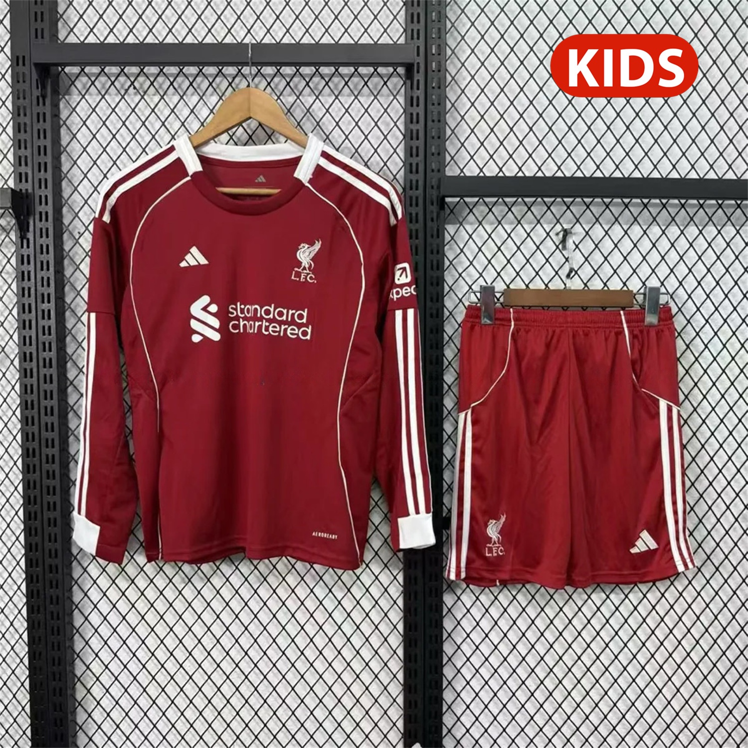 Liver.pool 25-26 Home Red Long Sleeves Kids Kit - ReplicasJersey