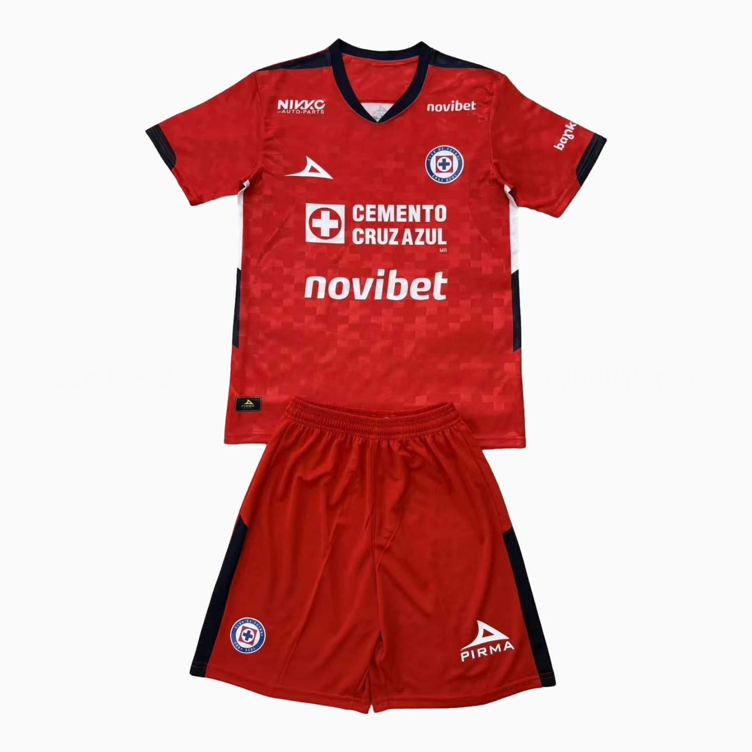 Cruz Azul 25-26 Red Goalkeeper Men's Adult Jersey Set - Fans Version - ReplicasJersey