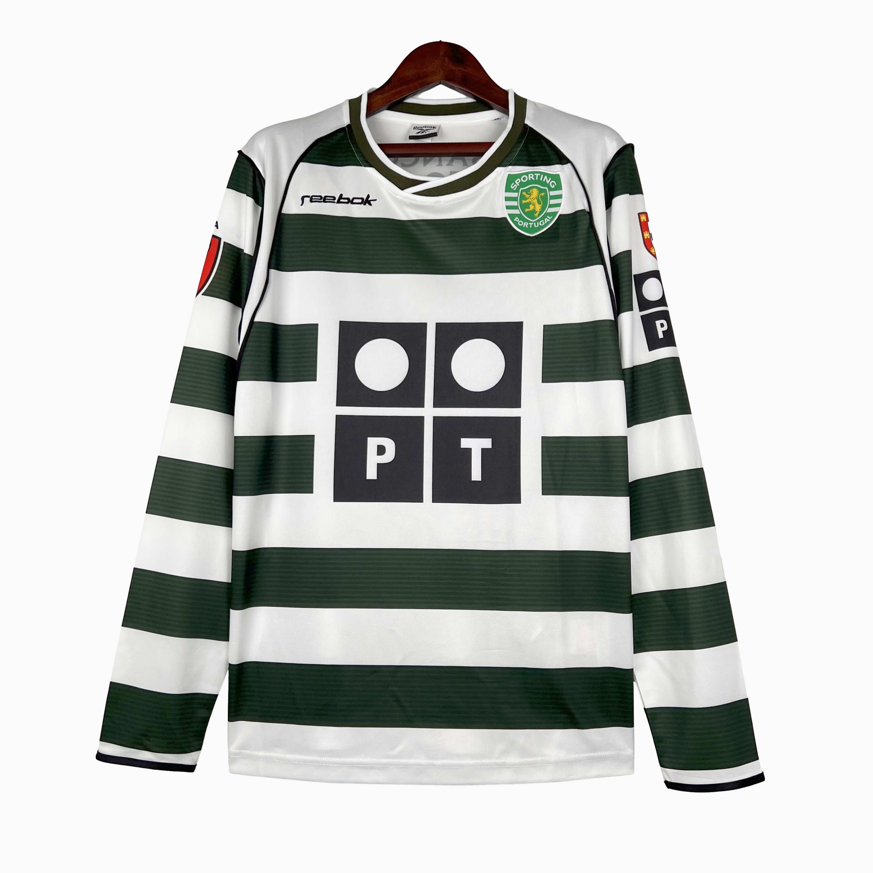 Retro Sporting CP 03-04 Home Stadium Long Sleeve Jersey - ReplicasJersey