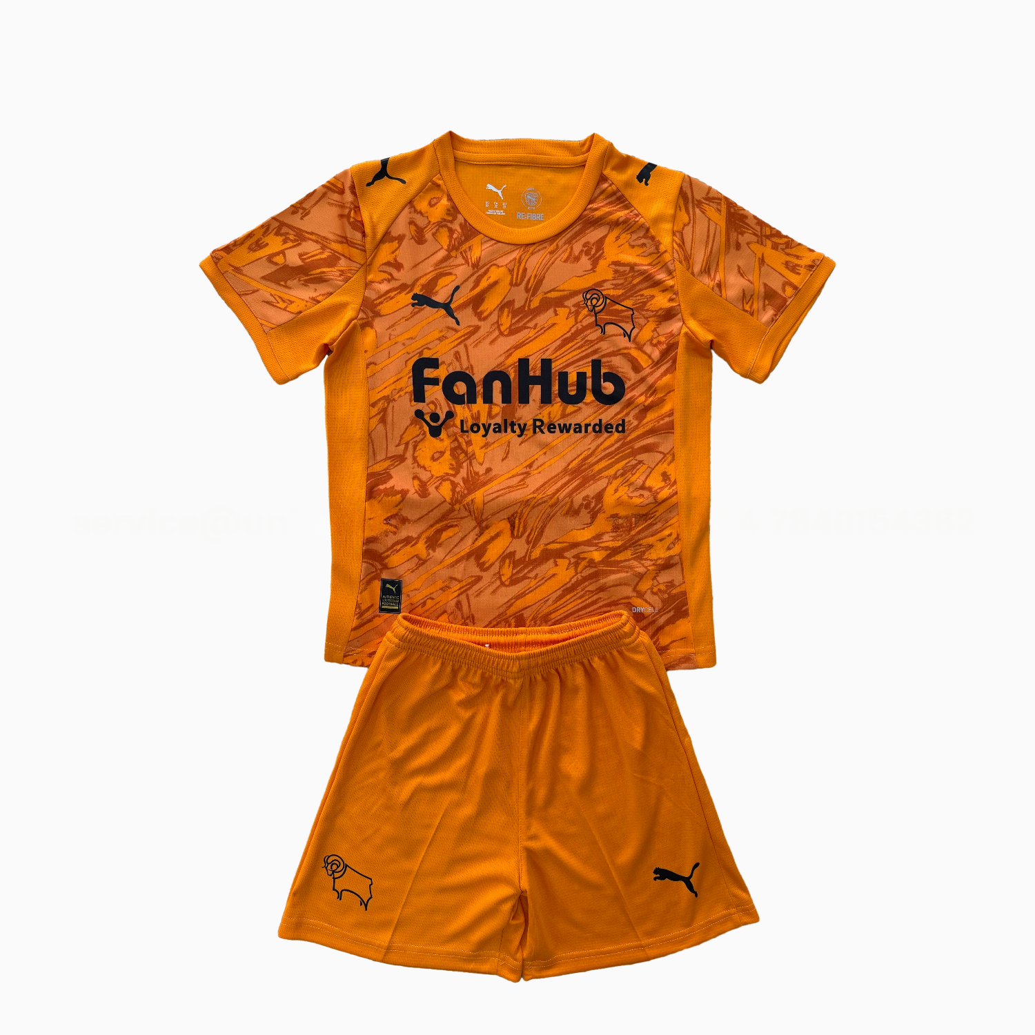 Derby County 25-26 Orange Goalkeeper Men's Adult Jersey Set - Fans Version - ReplicasJersey