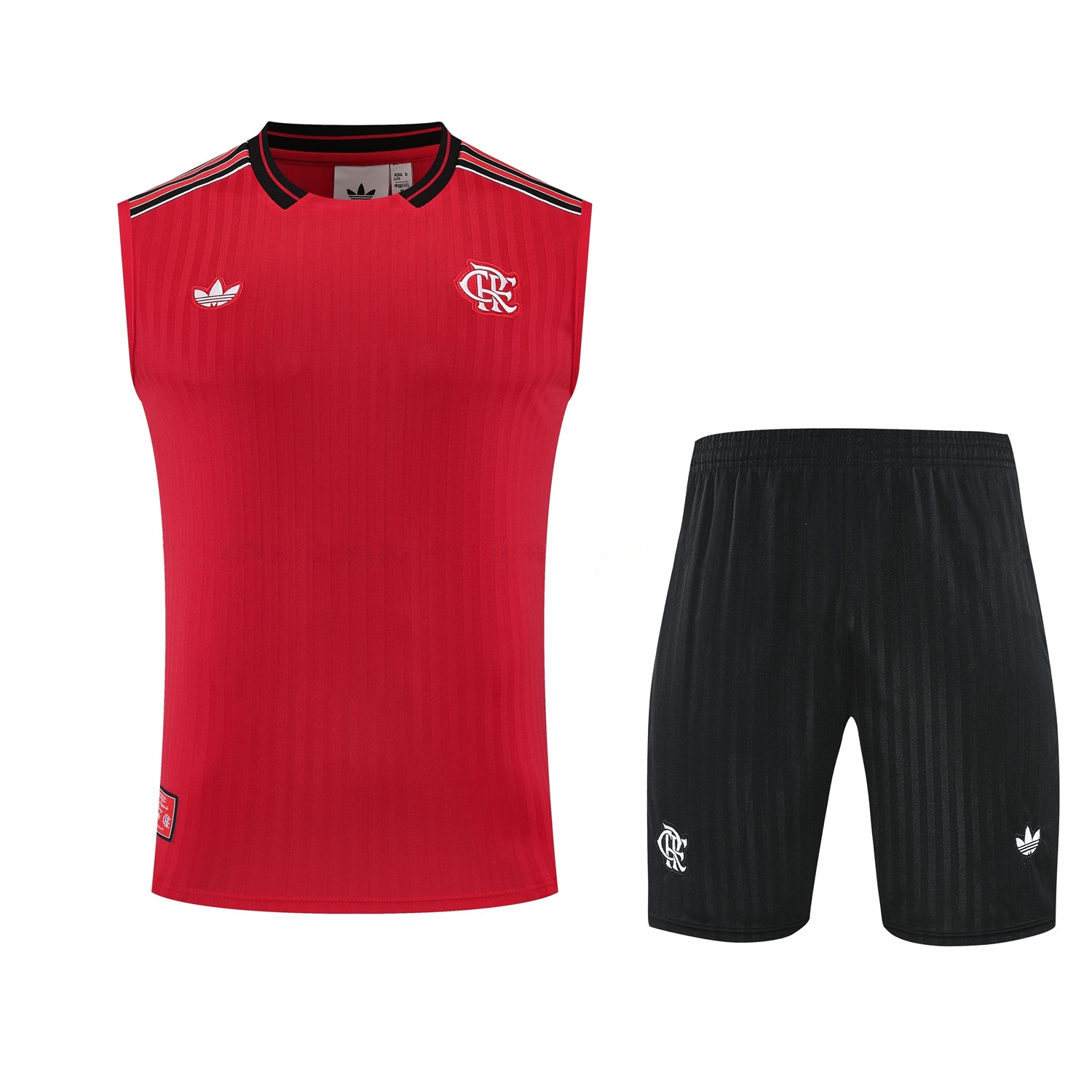 Flamengo 25-26 Short-Sleeve Training Set - Red Vest & Black Shorts - ReplicasJersey