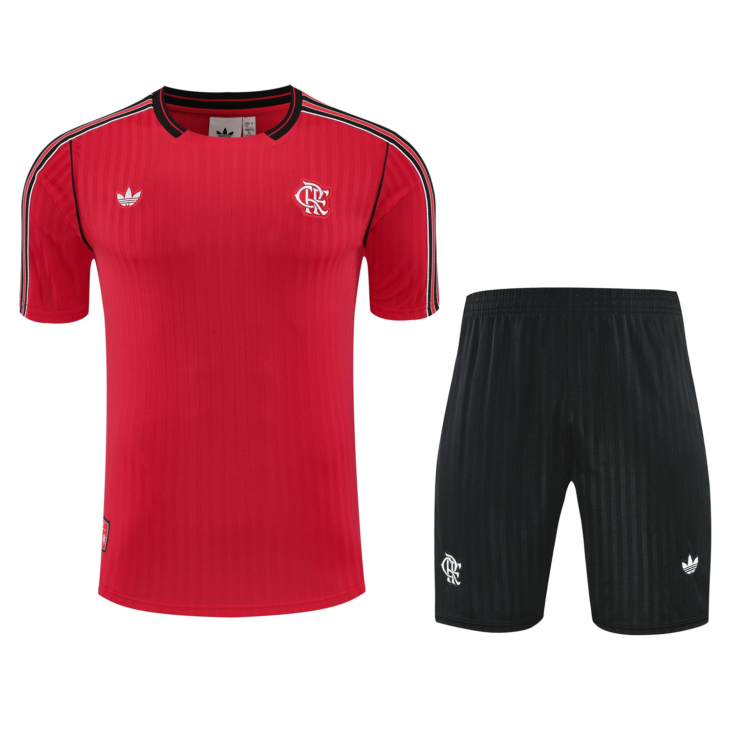 Flamengo 25-26 Short-Sleeve Training Set - Red Top & Black Shorts - ReplicasJersey