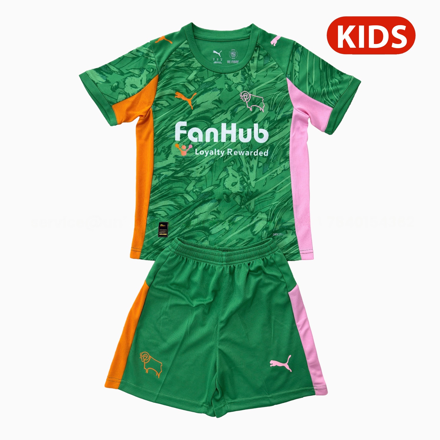 Derby County 25-26 Green Goalkeeper Kids Kit - ReplicasJersey