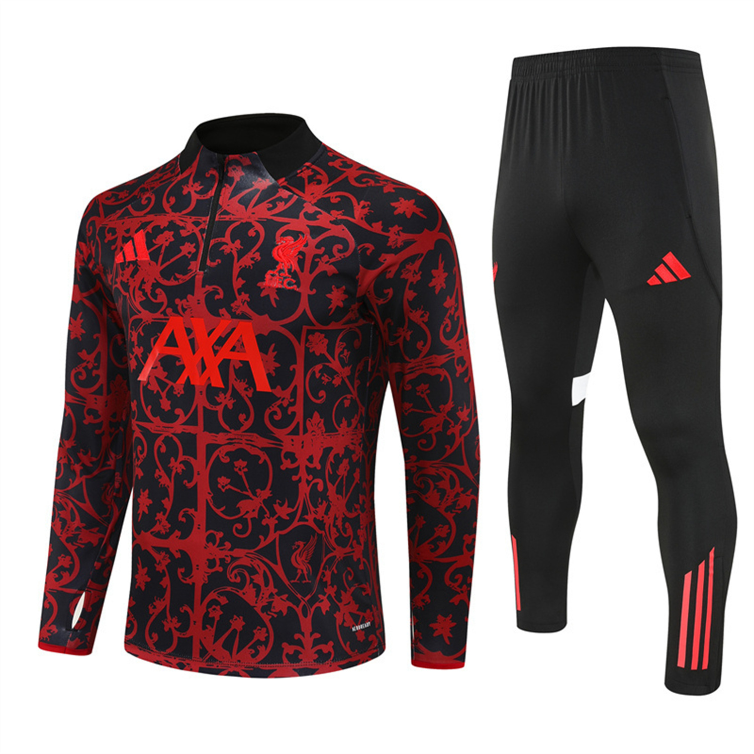 Liver.pool 25-26 Long Sleeve Training Set - Red Camouflage Top & Blsck Pants - ReplicasJersey
