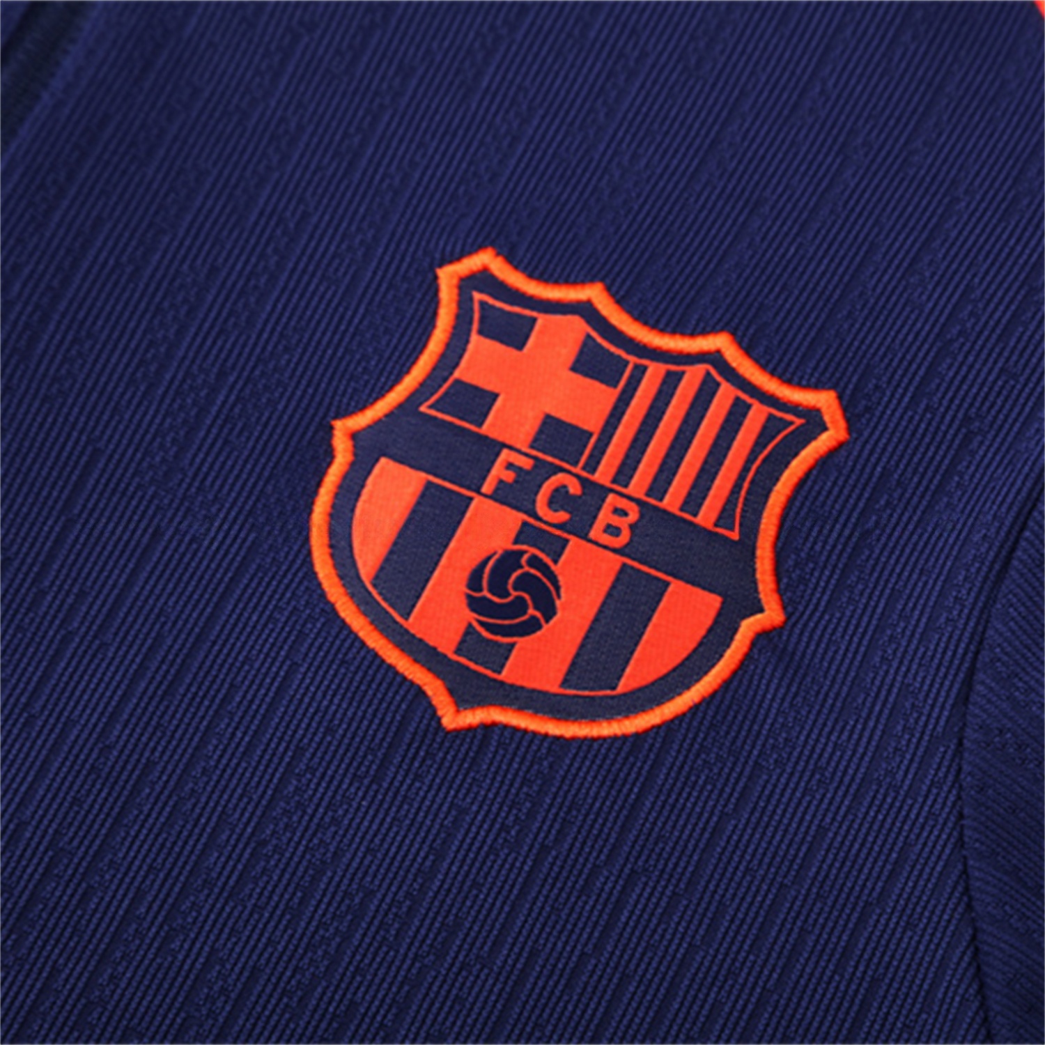Barcelona 25-26 Kids Long Sleeve Training Set - Royal Blue Top Orange Sponsor & Royal Blue Pants - ReplicasJersey