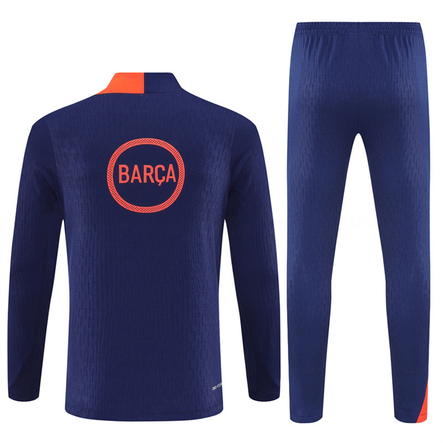 Barcelona 25-26 Kids Long Sleeve Training Set - Royal Blue Top Orange Sponsor & Royal Blue Pants - ReplicasJersey