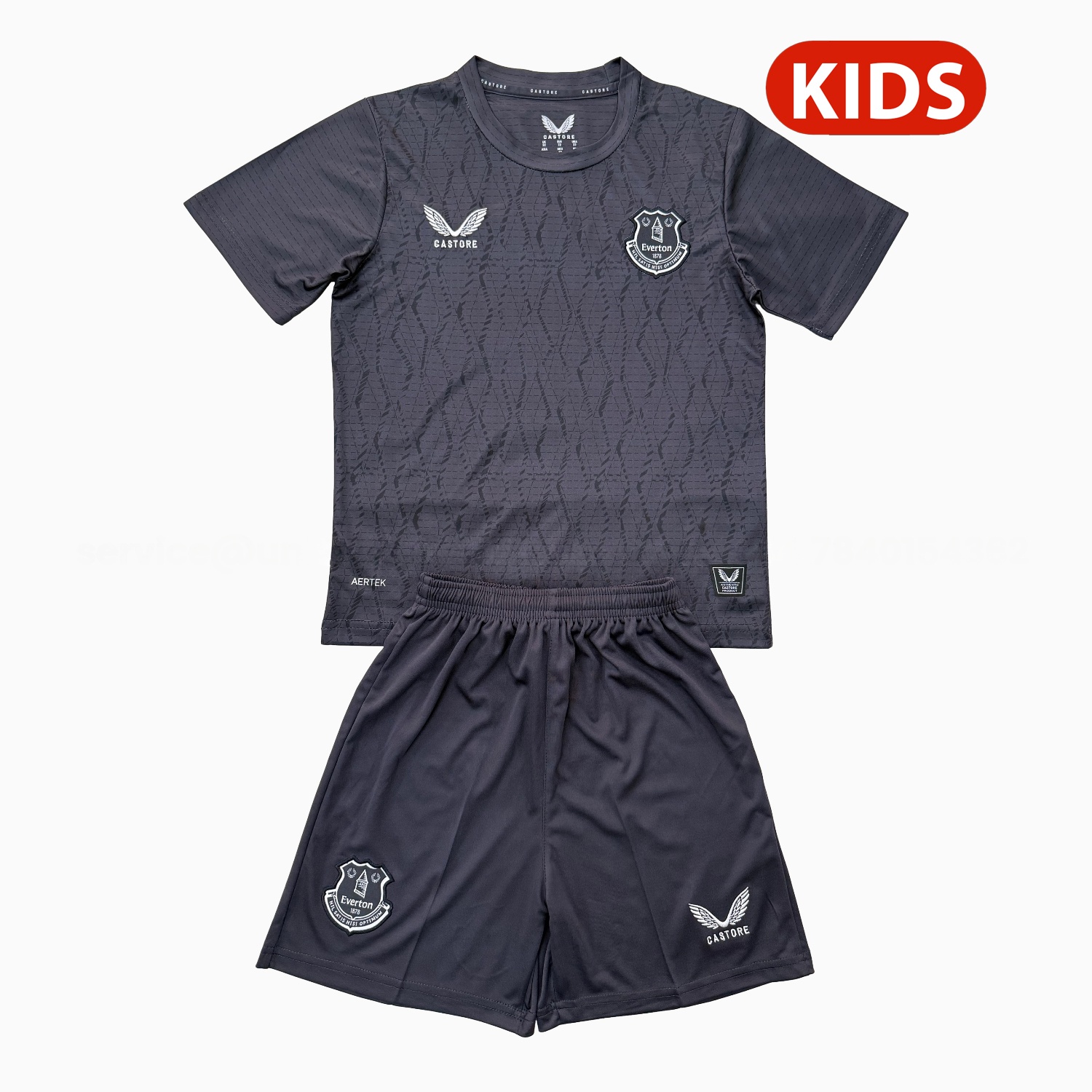 Everton 25-26 Gray Goalkeeper Kids Kit - ReplicasJersey