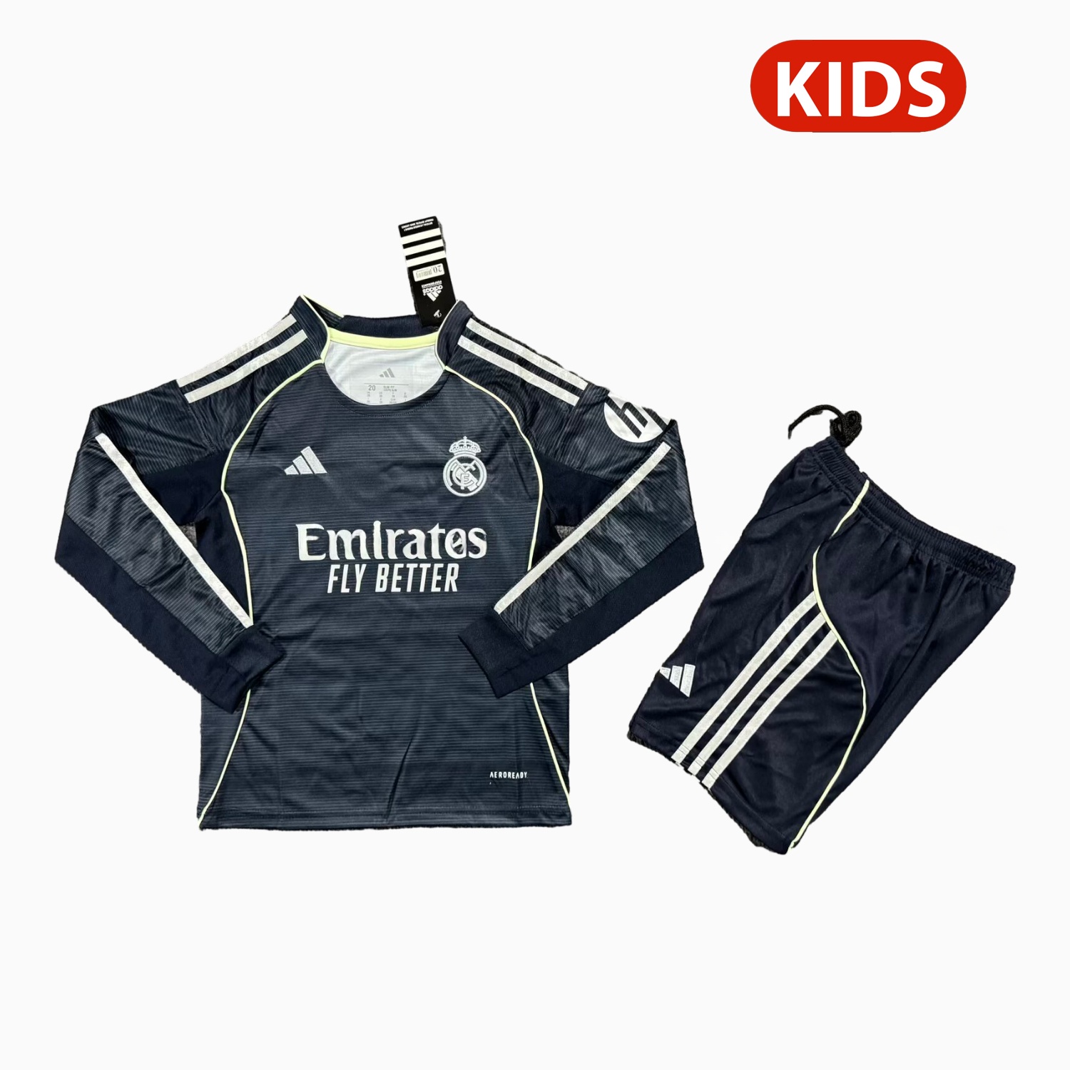 Real Madrid 25-26 Away Long Sleeves Kids Kit - Fans Version - ReplicasJersey