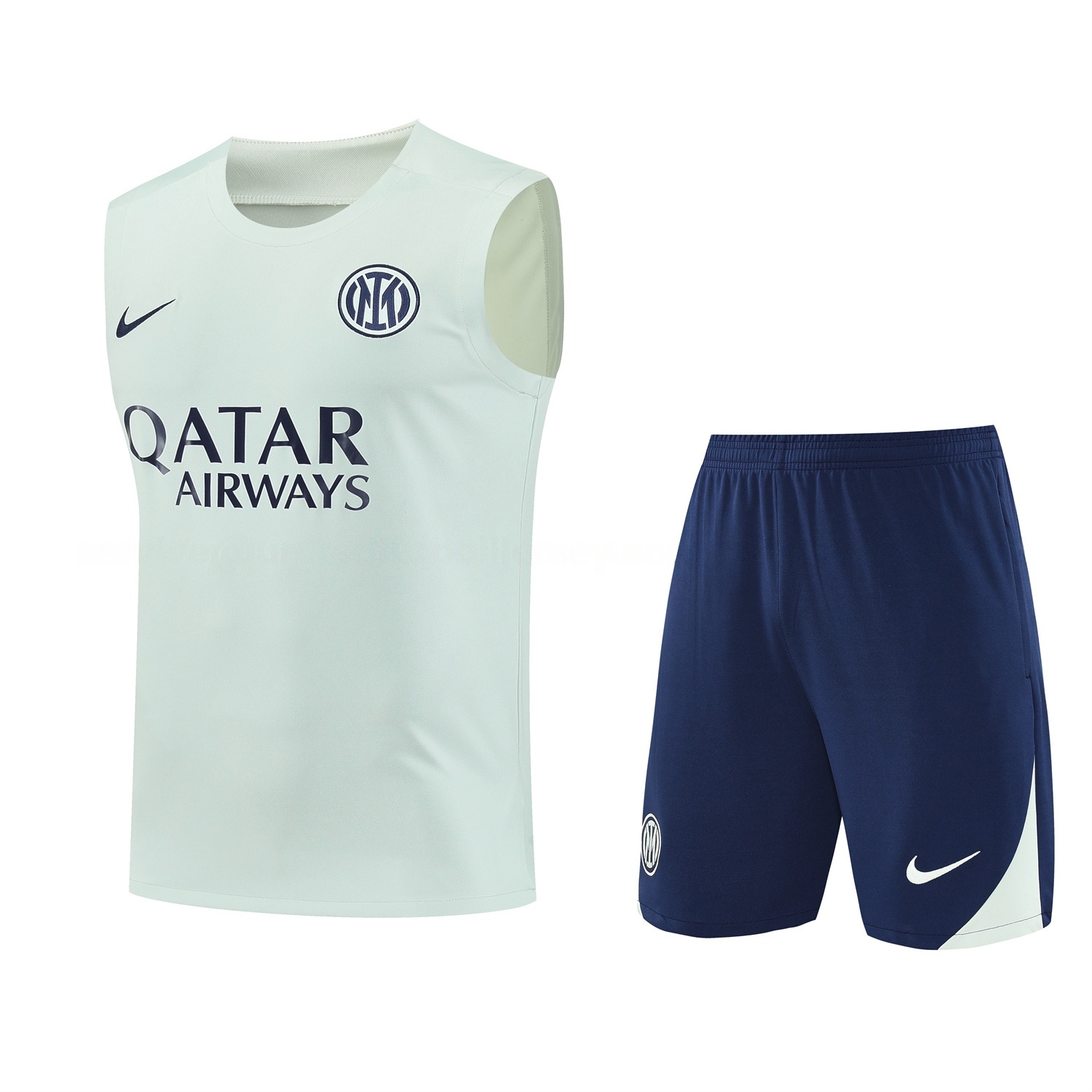 Inter Milan 25-26 Vest Training Set - White Vest & Blue Shorts - ReplicasJersey