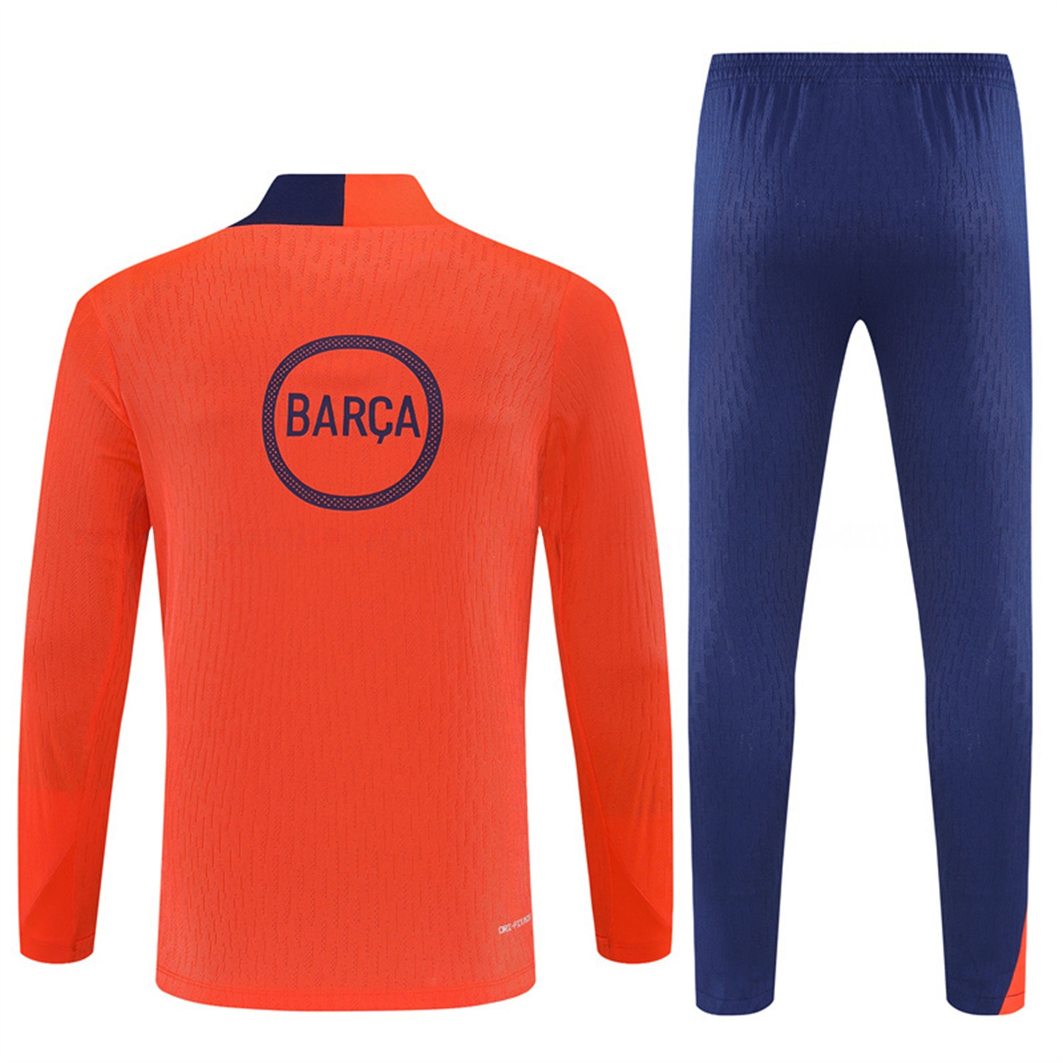 Barcelona 25-26 Kids Long Sleeve Training Set - Orange Top Royal Blue Sponsor & Royal Blue Pants - ReplicasJersey
