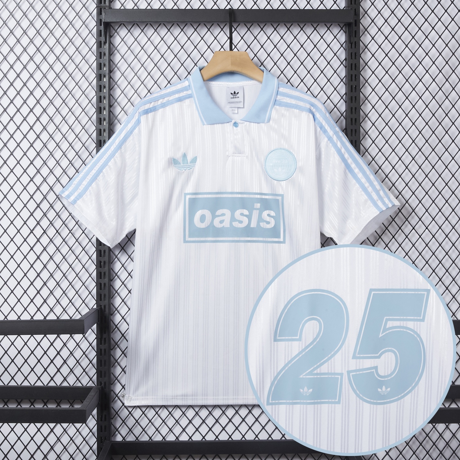 Bohemian 25-26 Oasis Originals Tour White And Sky Blue Jersey With Number 25 - Fans Version - ReplicasJersey
