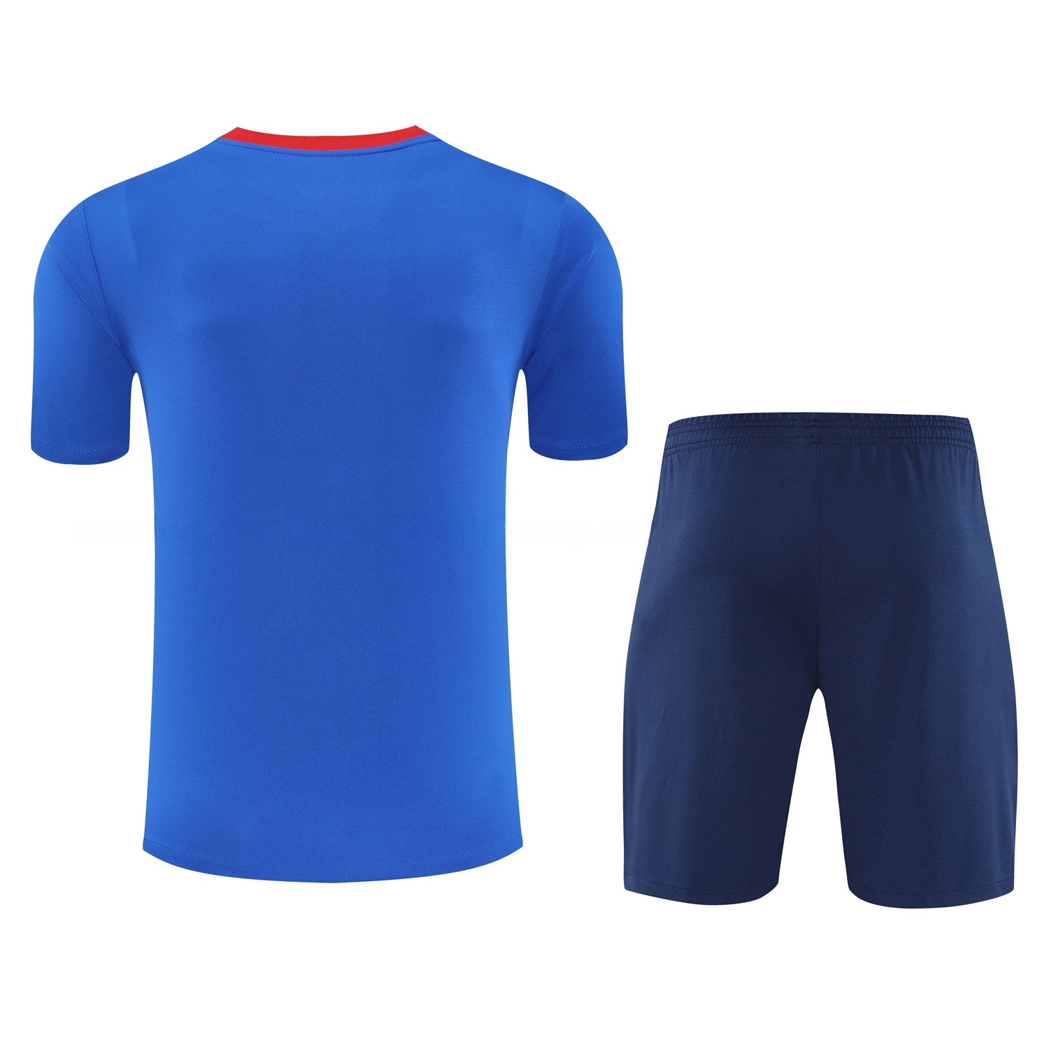 Paris Saint-Germain PSG 25-26 Short-Sleeve Training Set - Red And Blue Lines Top & Blue Shorts - ReplicasJersey