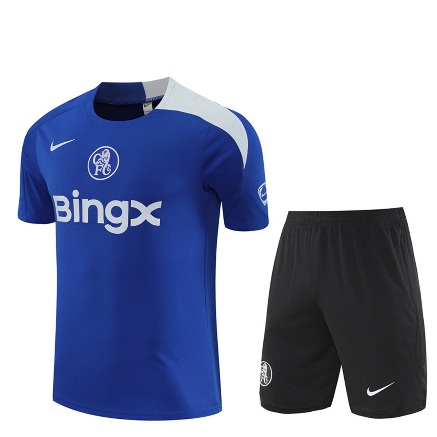 C.H.E.L.S.E.A 25-26 Short-Sleeve Training Set - Blue Top & Black Shorts - ReplicasJersey