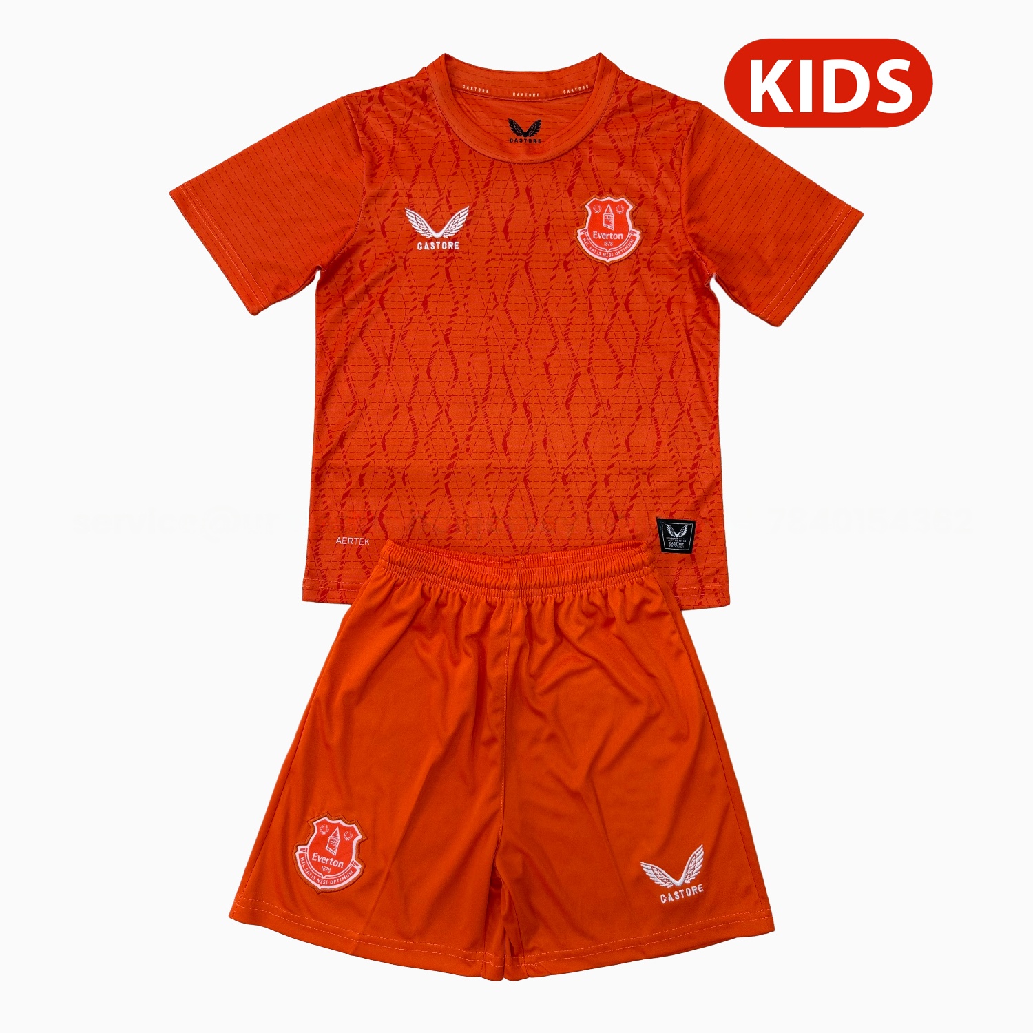 Everton 25-26 Orange Goalkeeper Kids Kit - ReplicasJersey