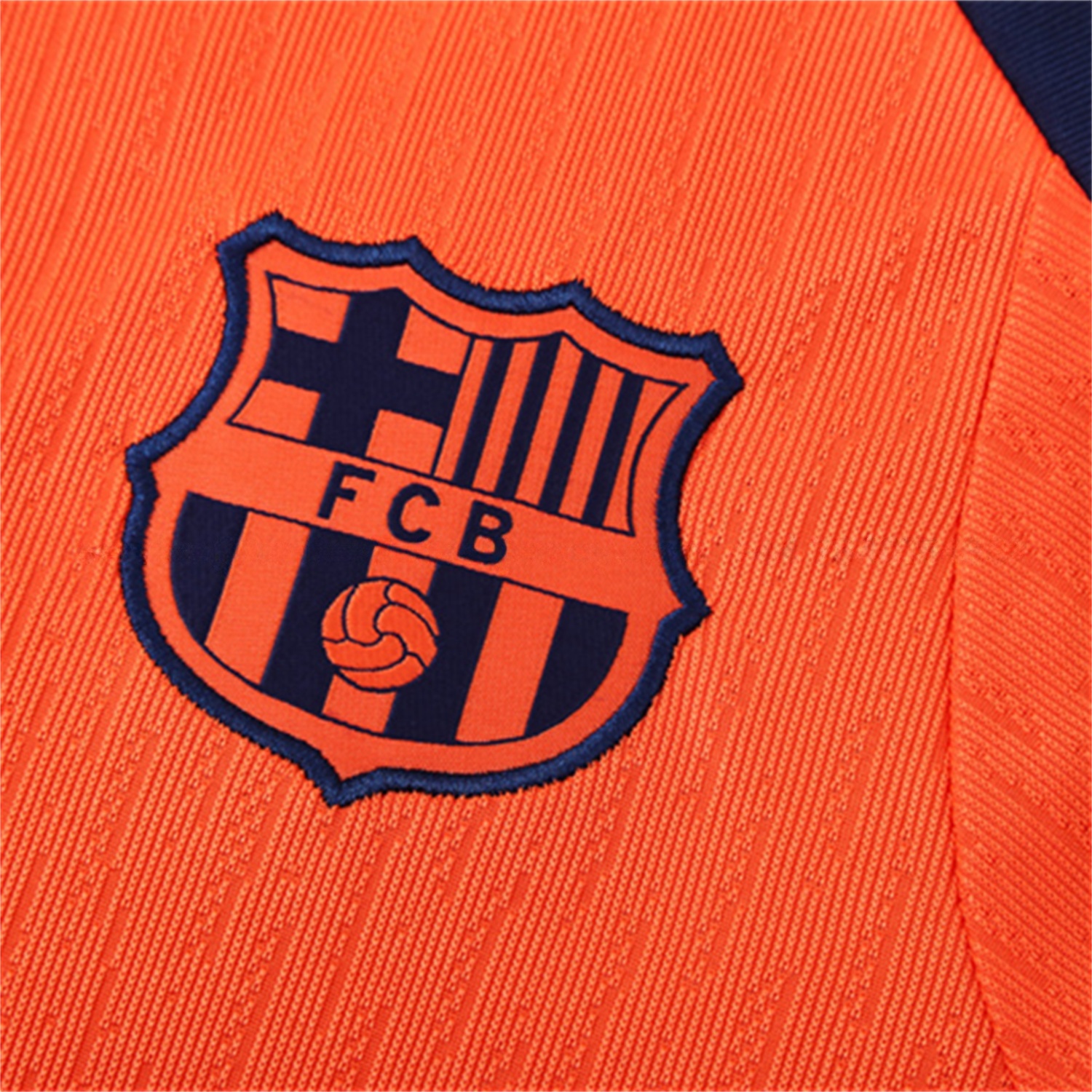 Barcelona 25-26 Kids Long Sleeve Training Set - Orange Top Royal Blue Sponsor & Royal Blue Pants - ReplicasJersey