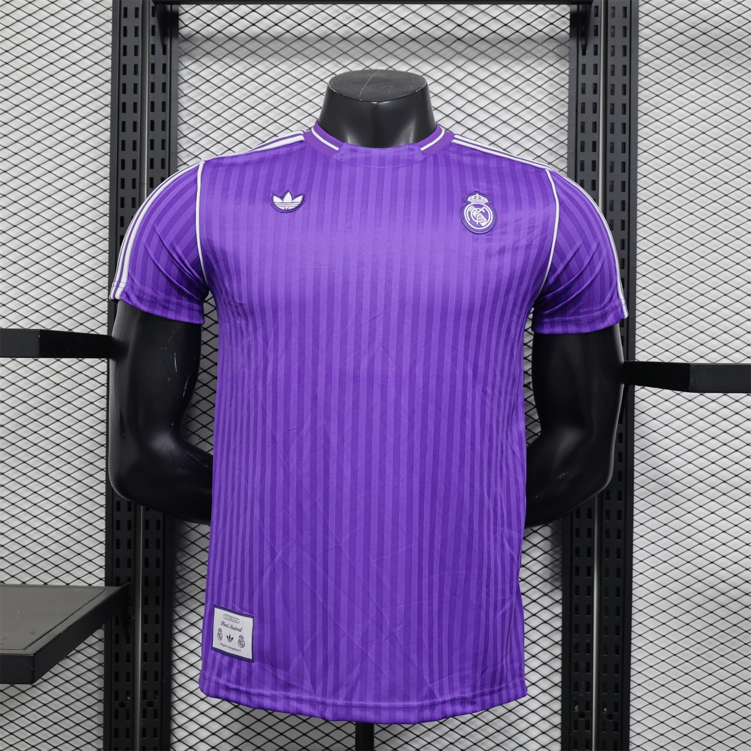 Real Madrid 25-26 Icon Range Trefoil Purple Travel Jersey - Player Version - ReplicasJersey
