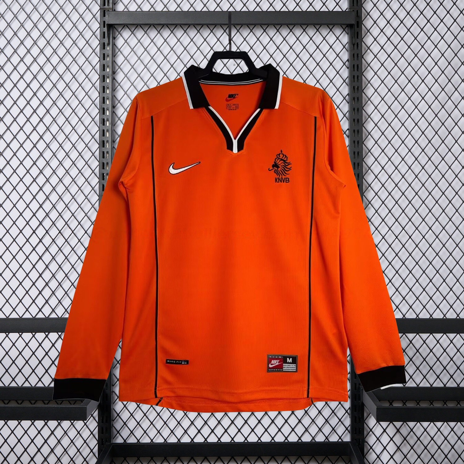 Retro Netherlands 1998 Home Long Sleeves Jersey - ReplicasJersey