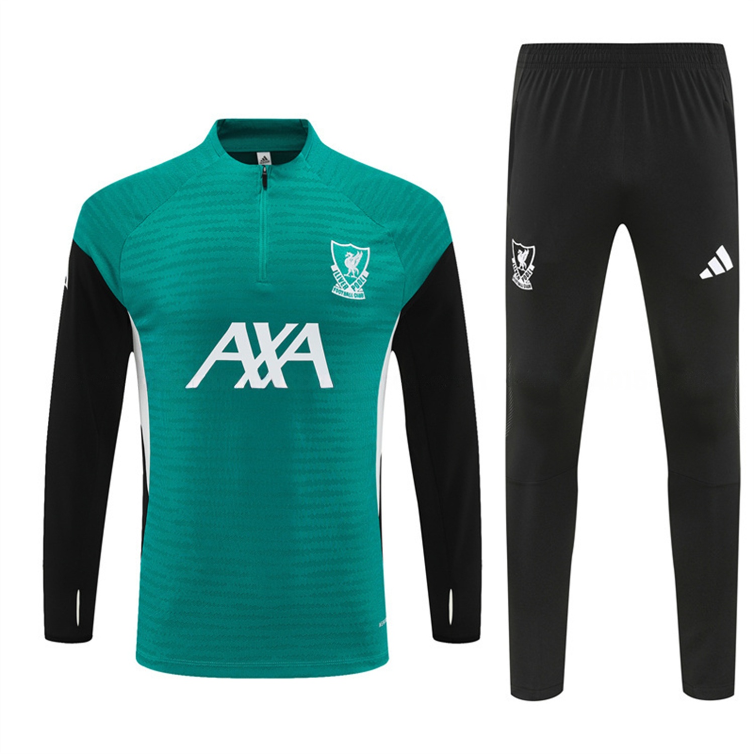 Liver.pool 25-26 Long Sleeve Training Set - Player Version - Green Top and Black Pants - ReplicasJersey