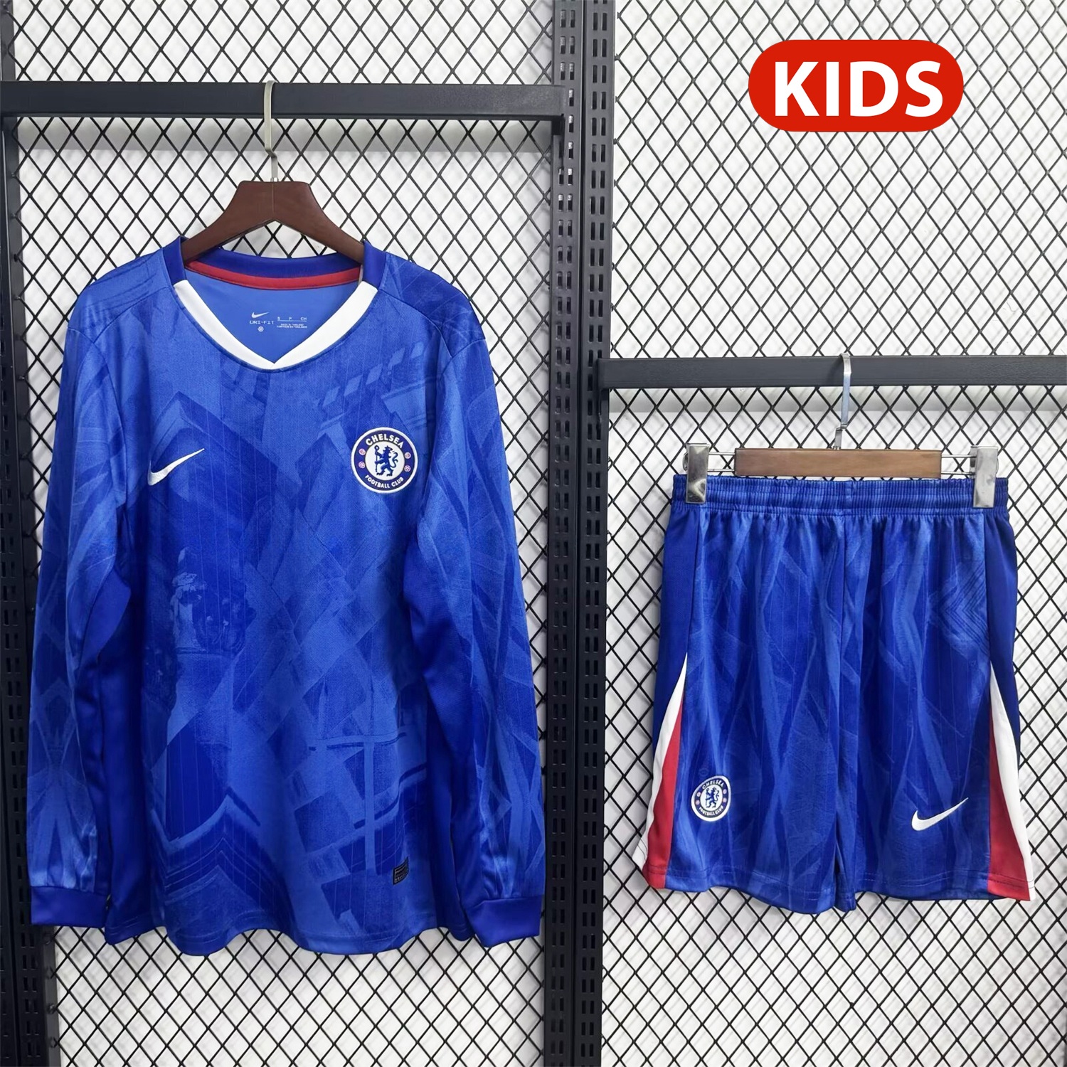 C.H.E.L.S.E.A 25-26 Home Long Sleeves Unsponsored Blue Kids Kit - ReplicasJersey
