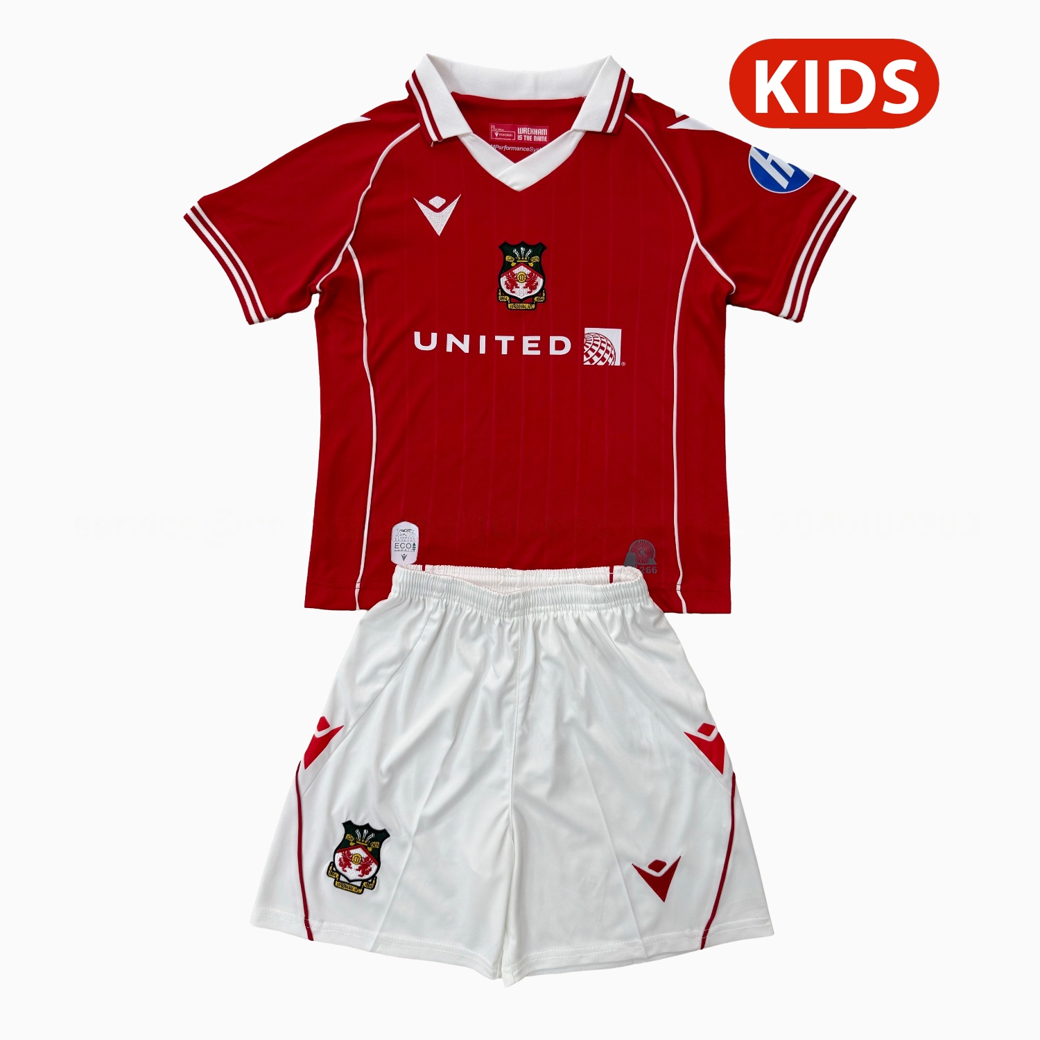 Wrexham 25-26 Red Home Kids Kit - ReplicasJersey