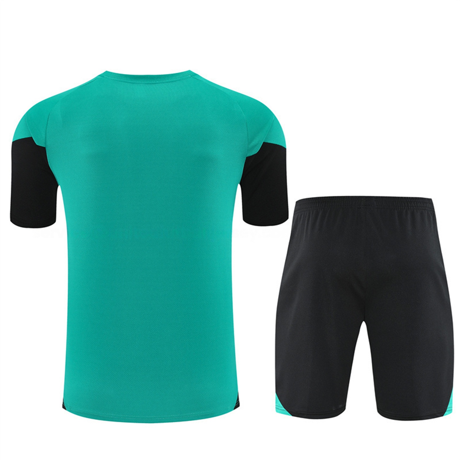 Liver.pool 25-26 Short-Sleeve Training Set - Green Top & Black Shorts - ReplicasJersey