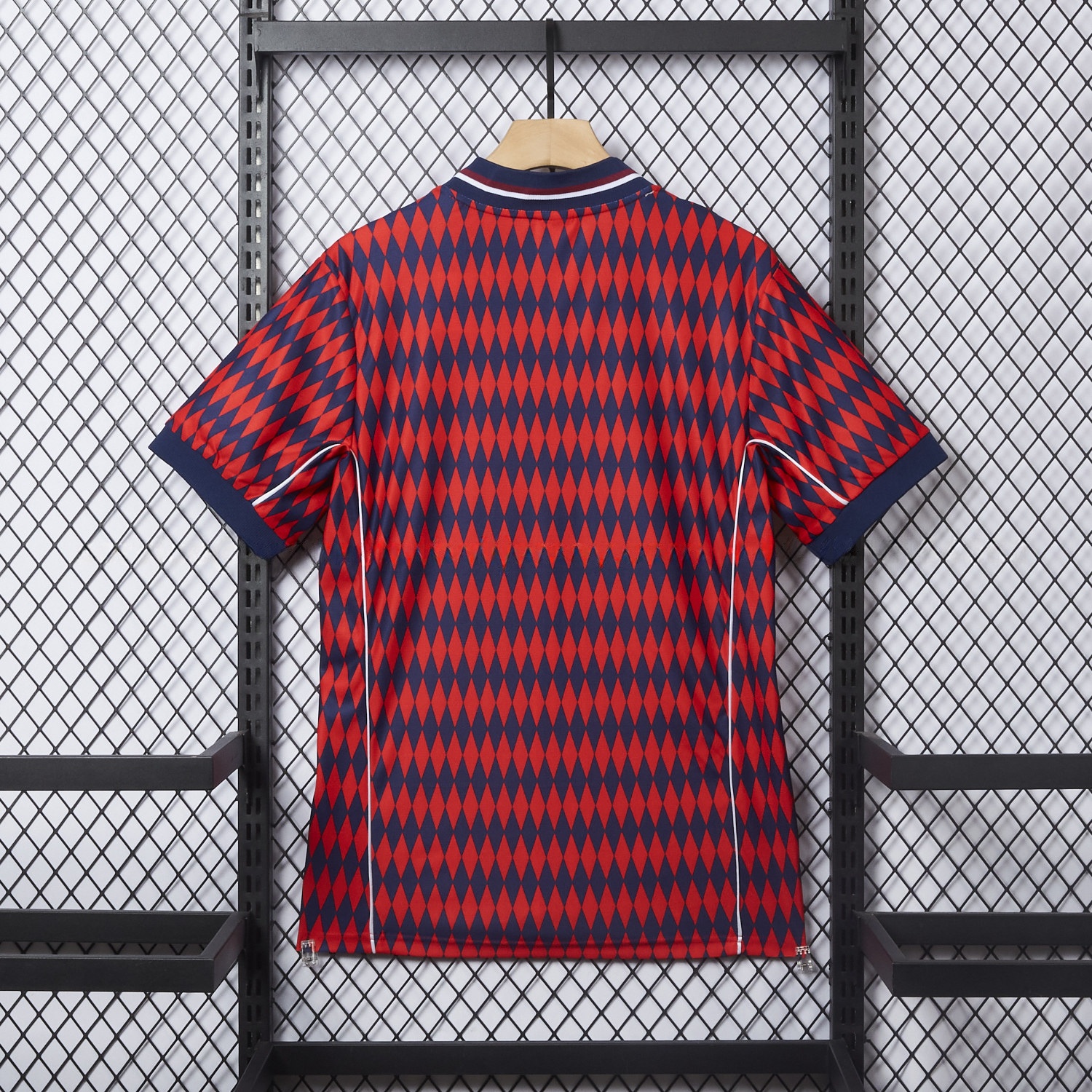 Bayern Munich 25-26 Trefoil Retro Style Red And Deep Blue Jersey - Fans Version - ReplicasJersey