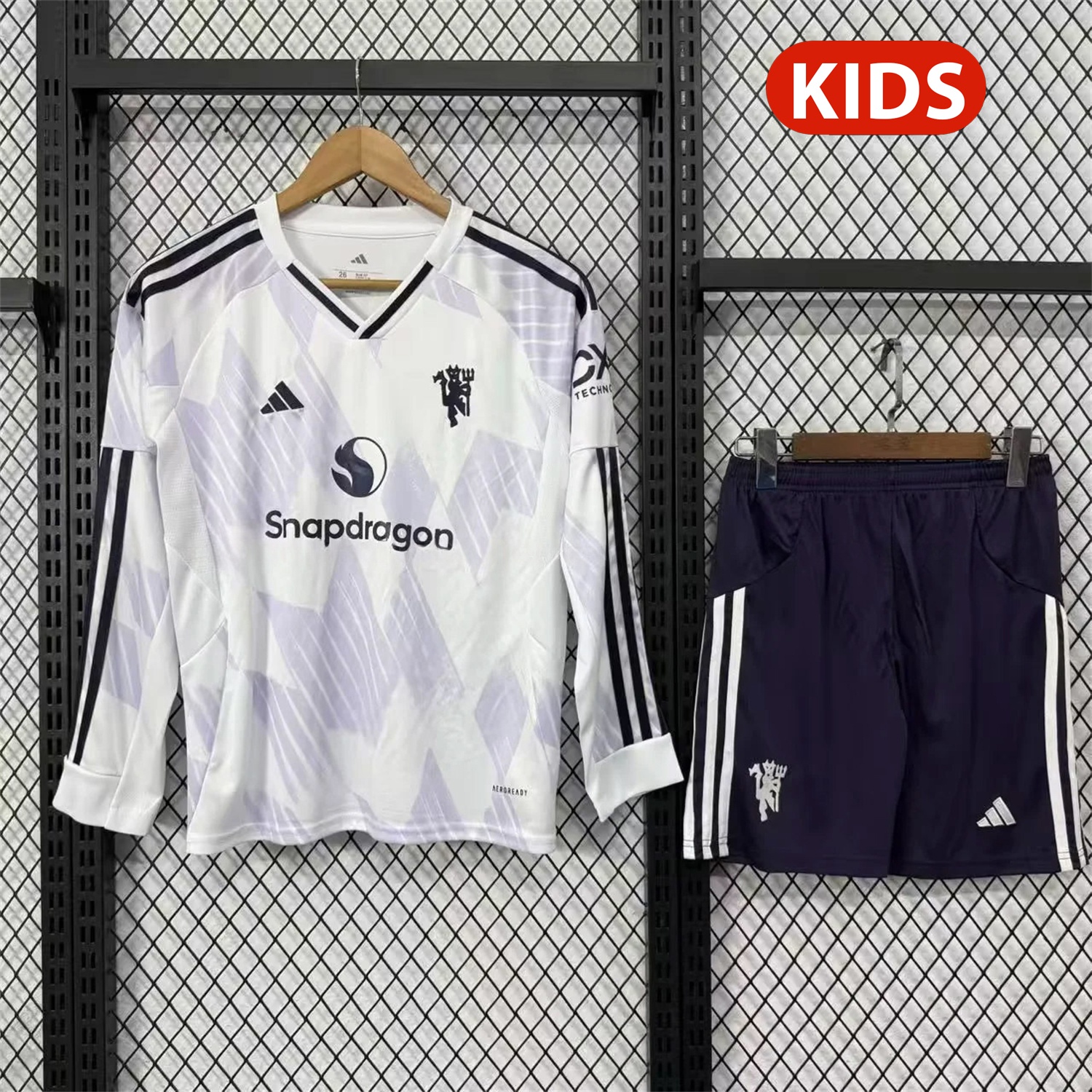 Manchester United 25-26 Away Long Sleeves Kids Kit - ReplicasJersey