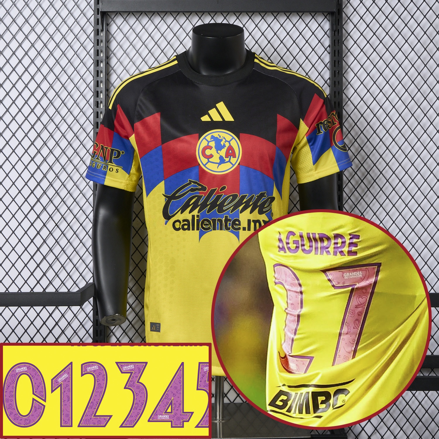 【Pink Font】Club América 25-26 Home Yellow Jersey - Player Version - ReplicasJersey