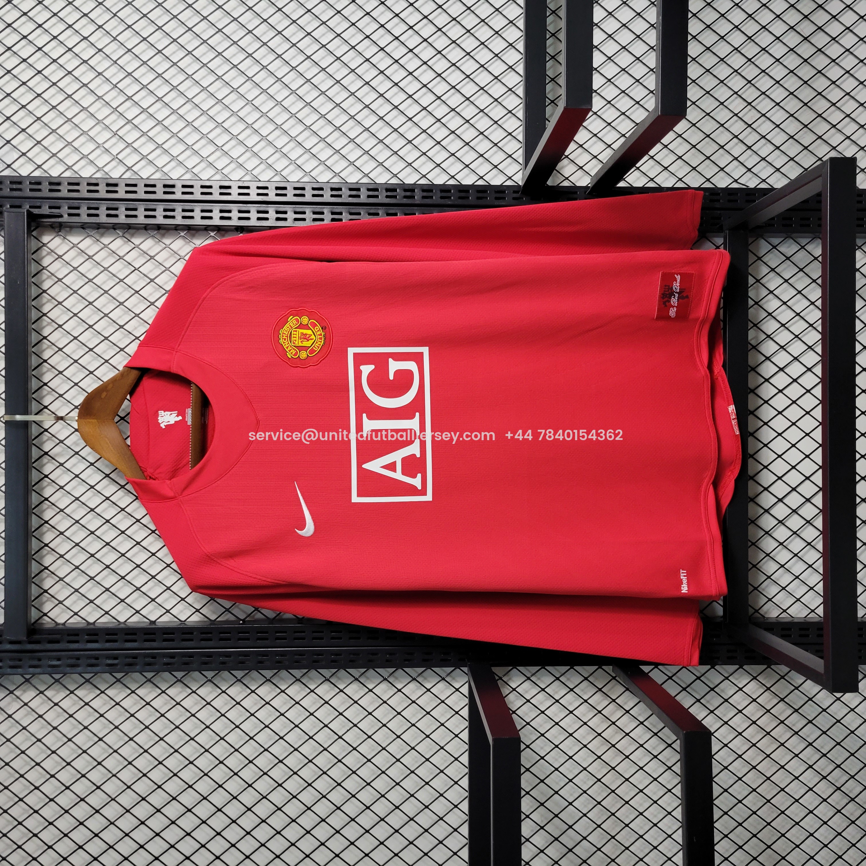 Retro Manchester United 08-09 Home Long Sleeve Jersey - ReplicasJersey